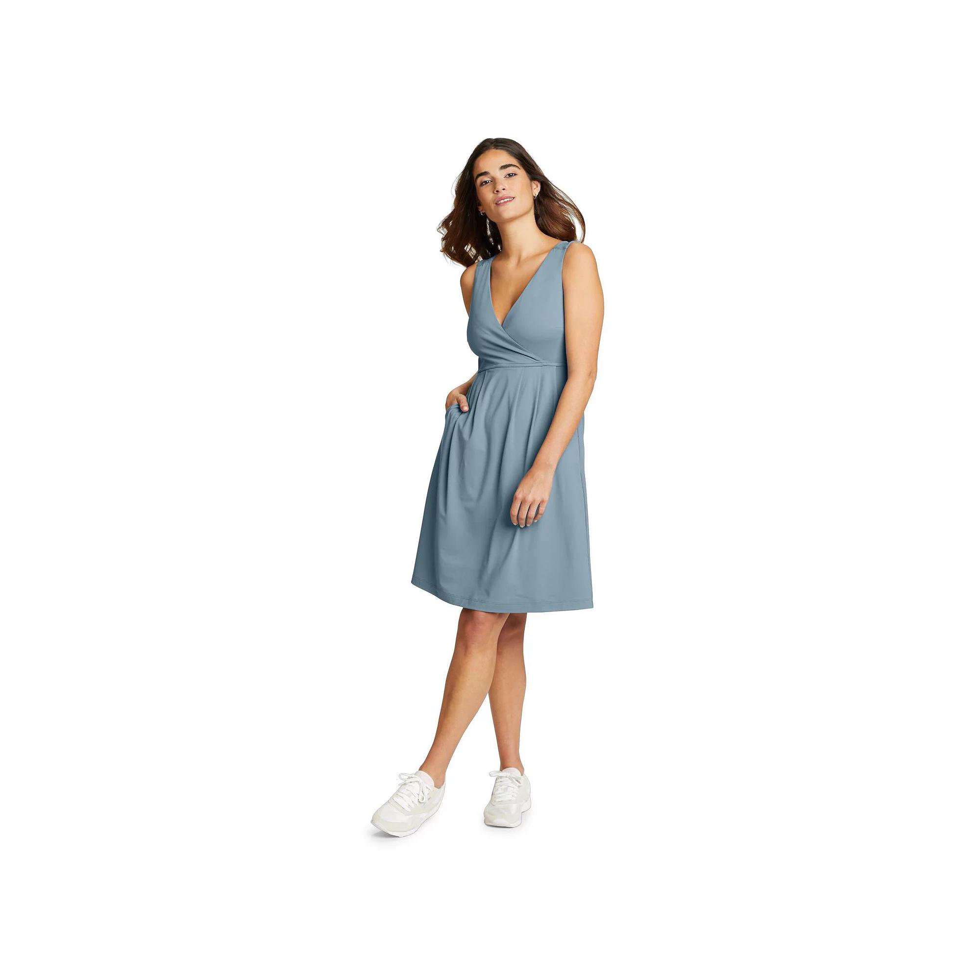 Women's Eddie Bauer Aster Crossover Tank Top Dress, Size: Medium, Chambray Blue Product Image