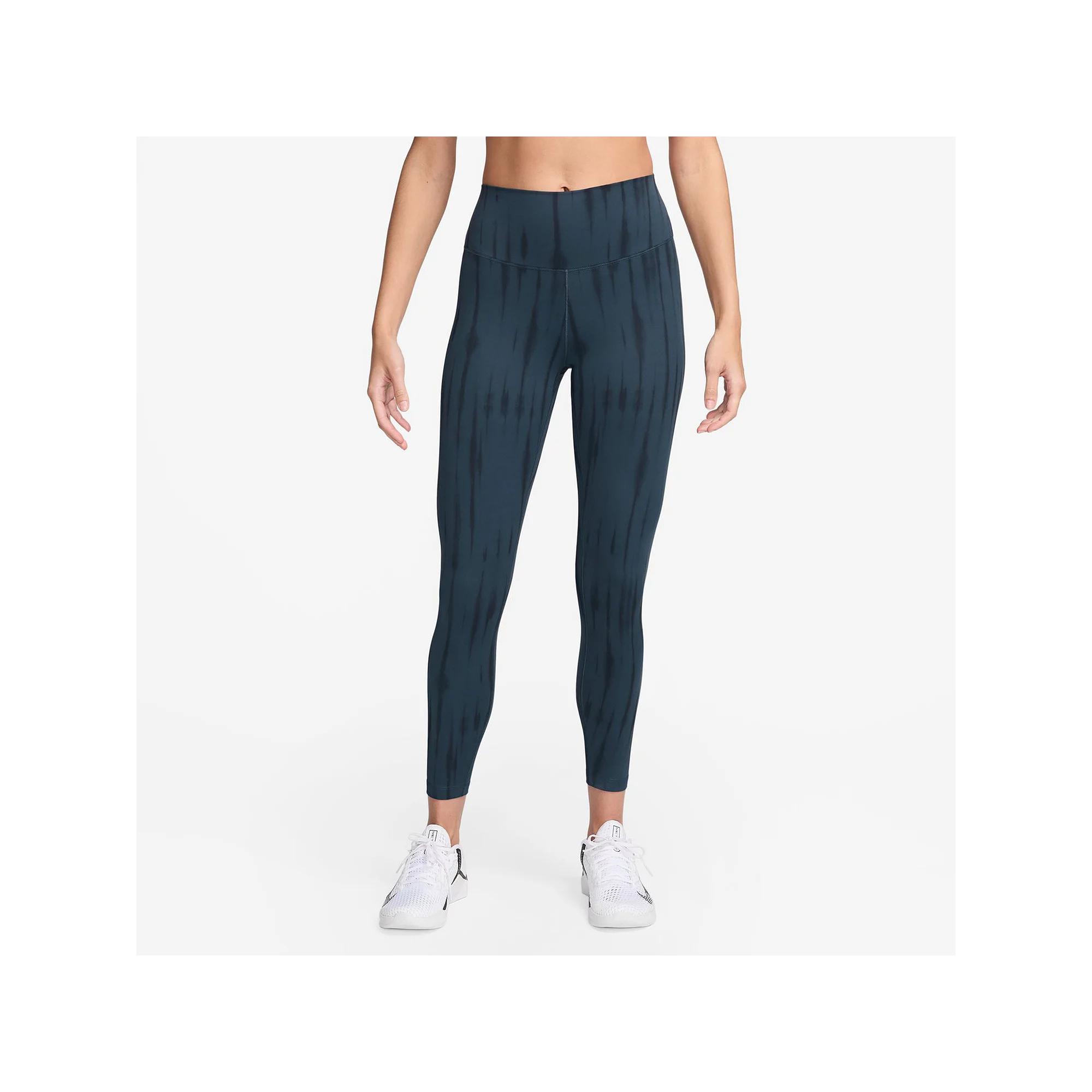 Women's Nike One High-Waisted 7/8 Printed Leggings, Size: XXL, Blue Product Image