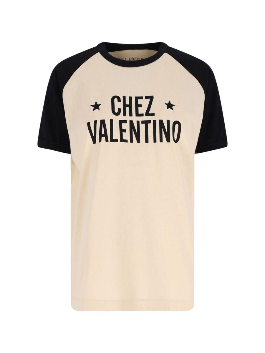 VALENTINO Chez Logo T-shirt In Neutral Product Image