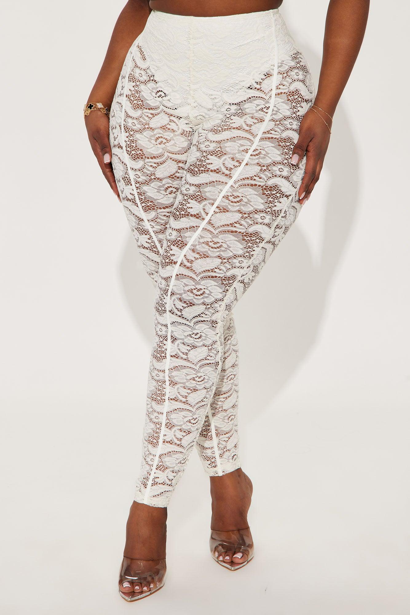 Not My Match Lace Legging - Cream Product Image
