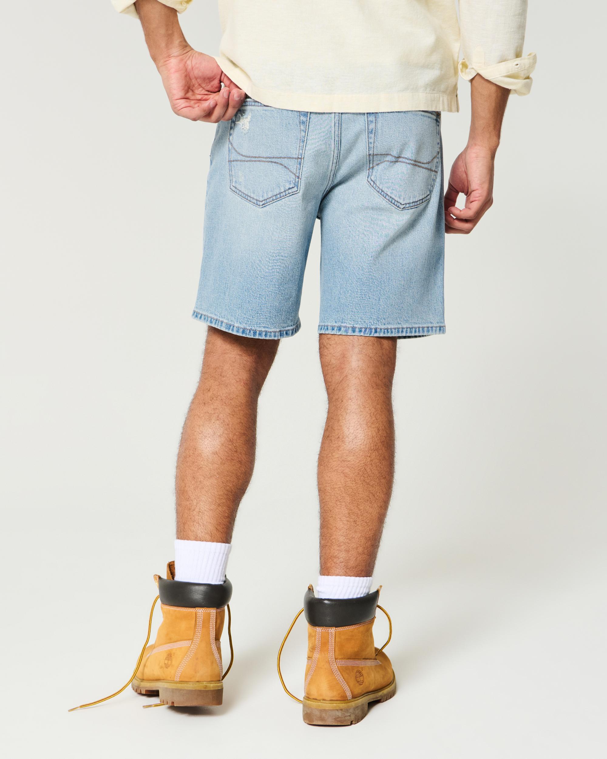 Above-the-Knee Loose Denim Shorts Product Image