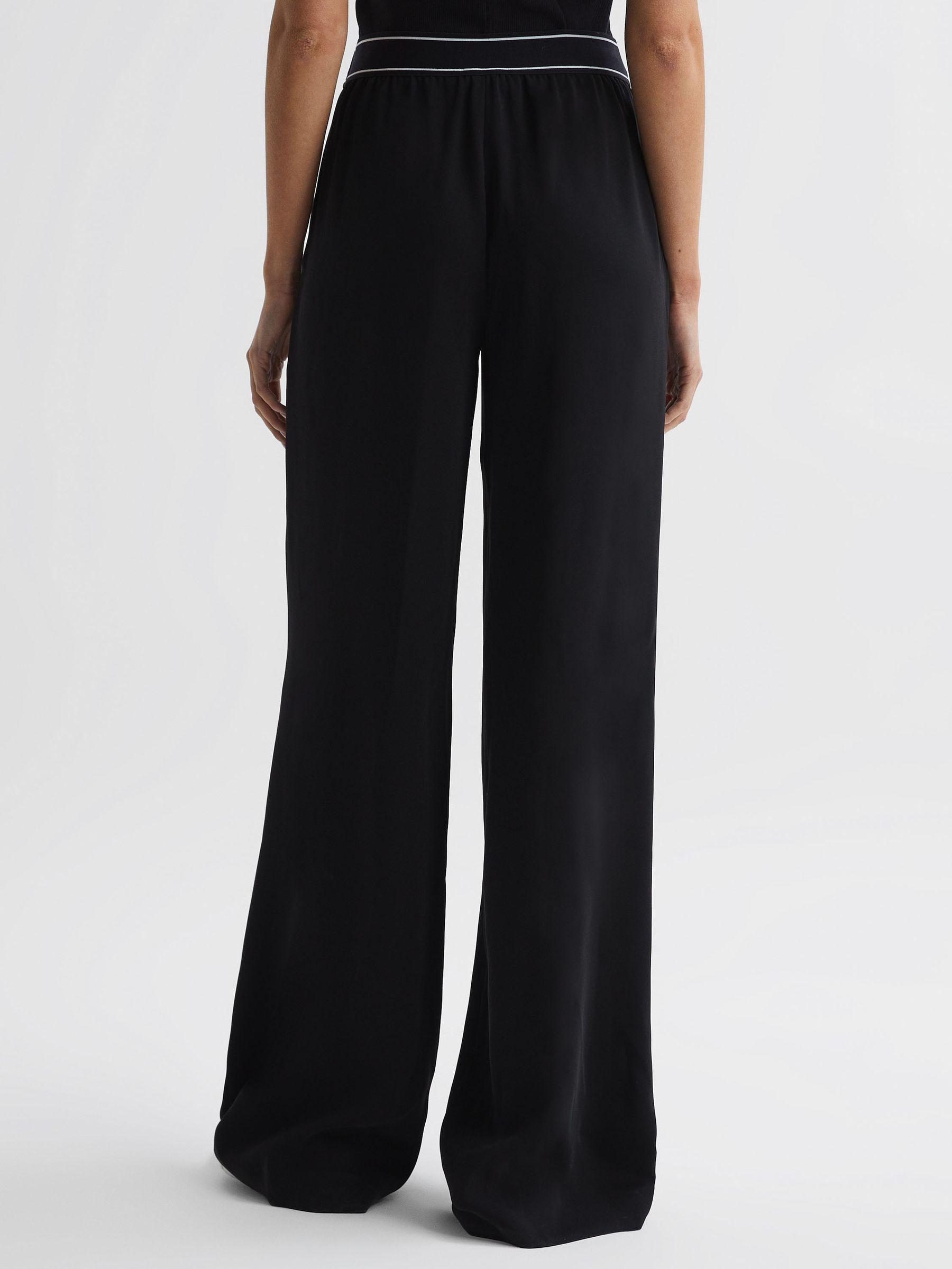 Petite Wide Leg Elasticated Trousers in Black Product Image