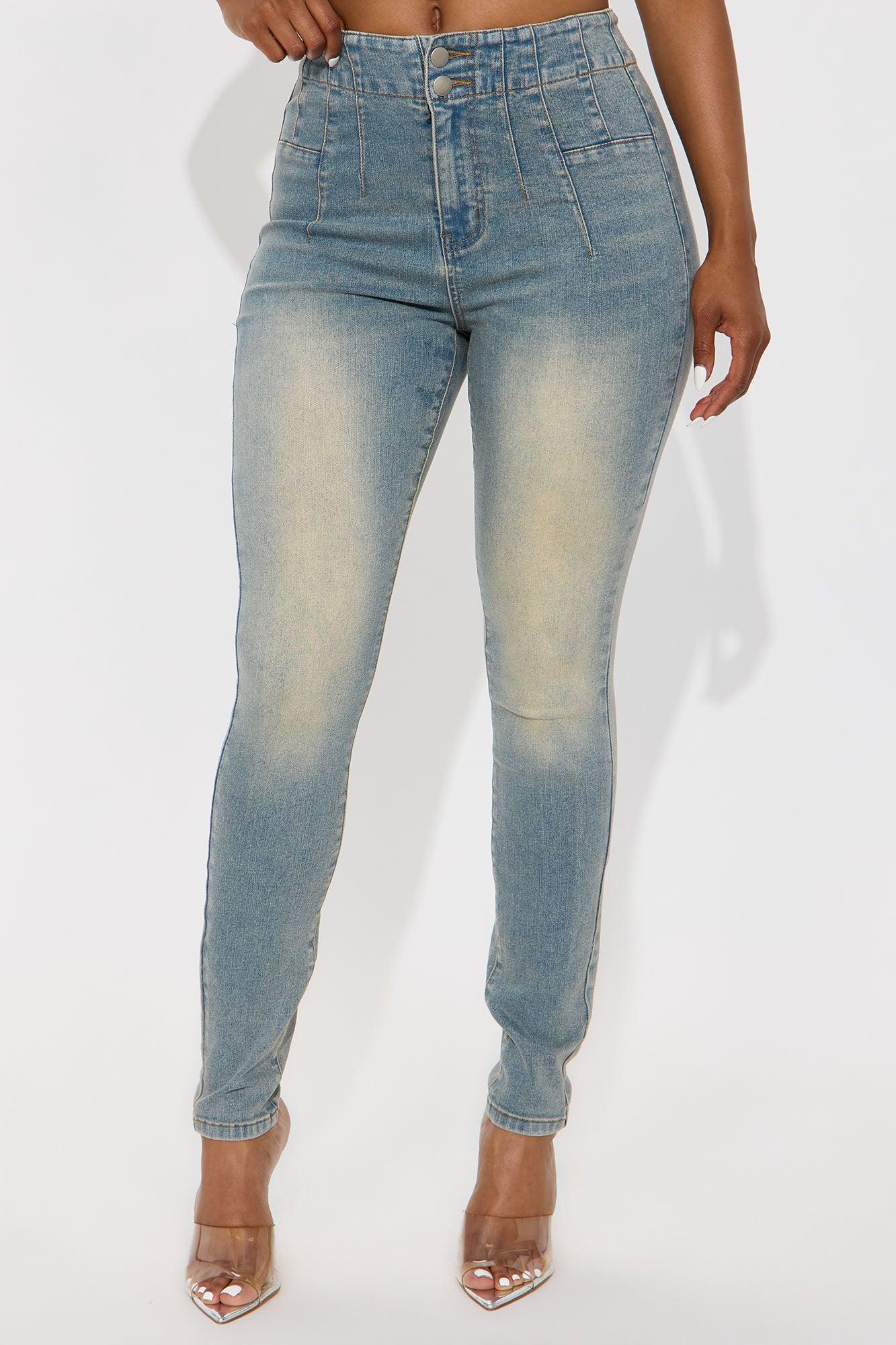Different Level High Rise Skinny Jeans - Vintage Wash Female Product Image