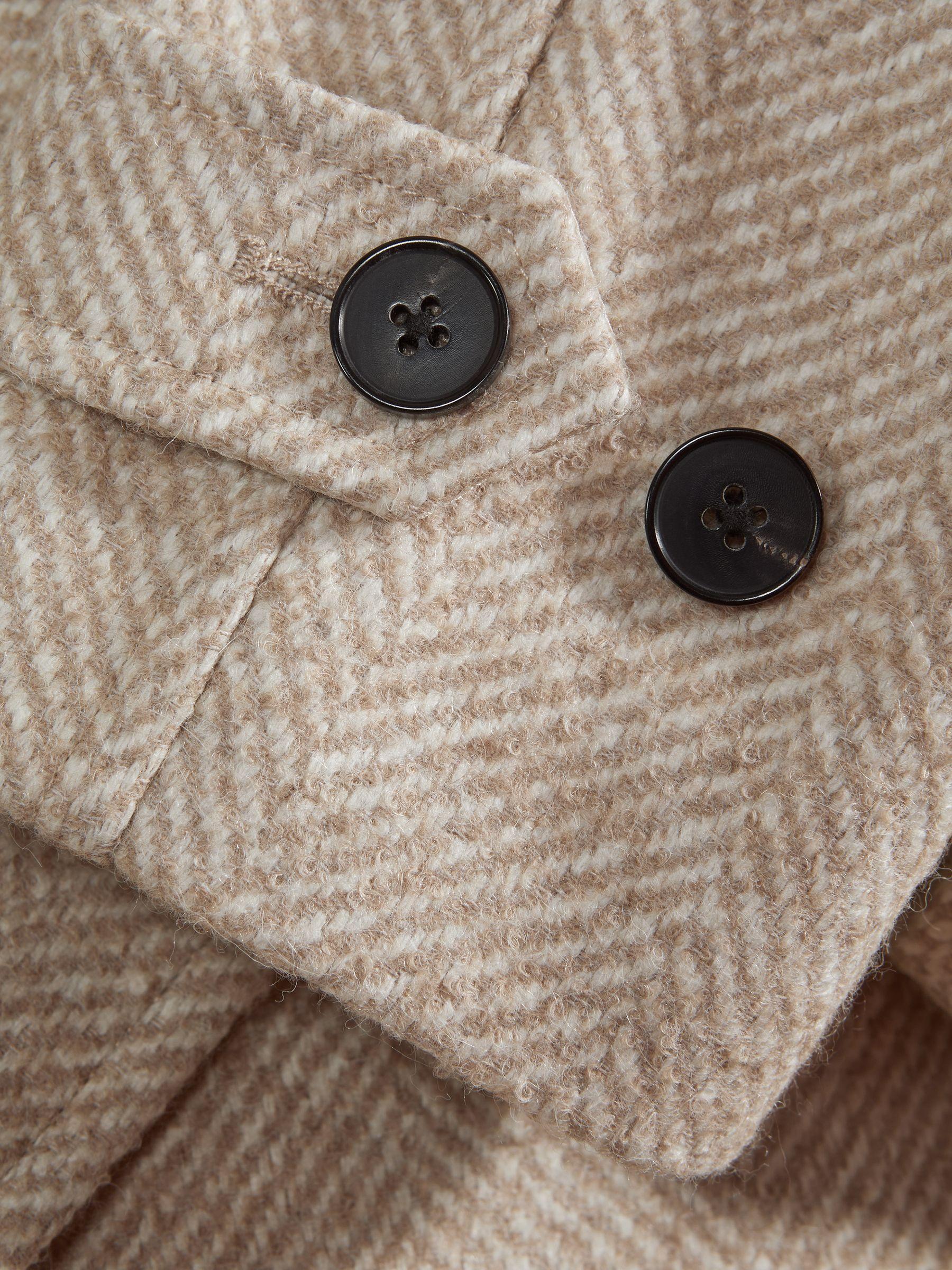 Atelier Italian Wool Blend Double Breasted Coat in Oatmeal Melange Product Image