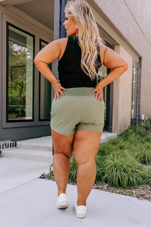 Strive For Greatness High Waist Shorts In Olive Product Image