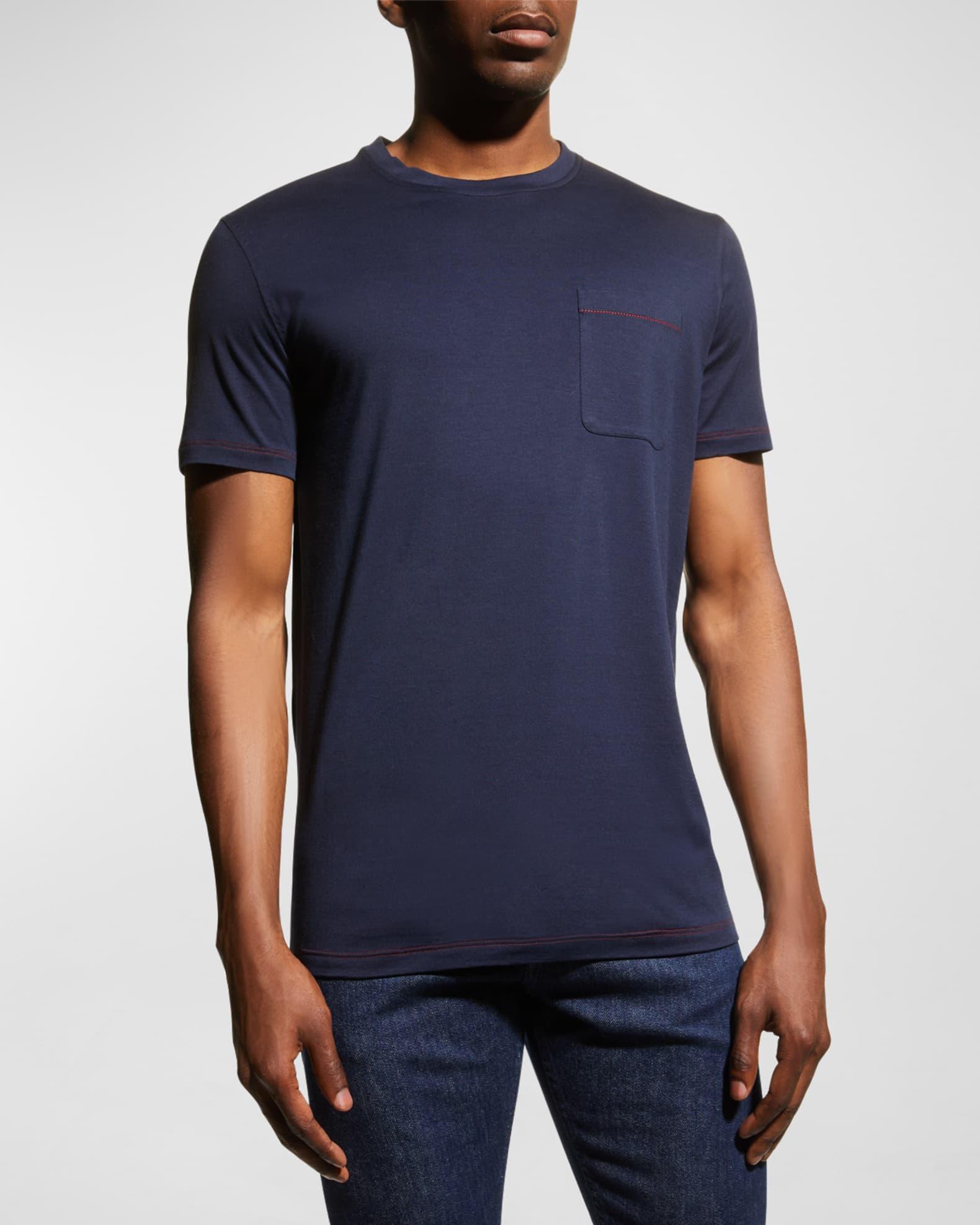 Men's Silk-Blend Pocket T-Shirt Product Image