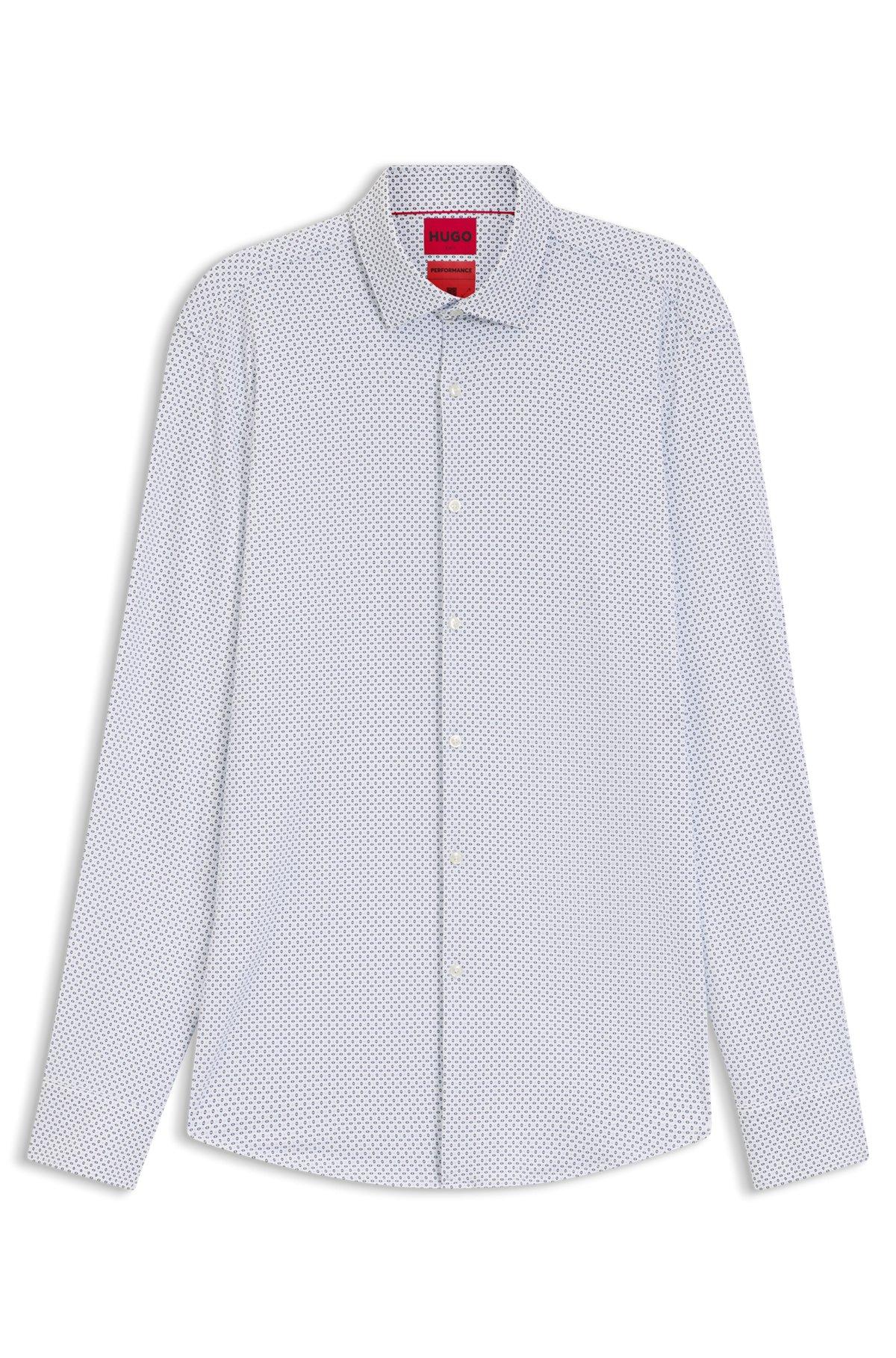 Printed slim-fit shirt in stretch jersey Product Image