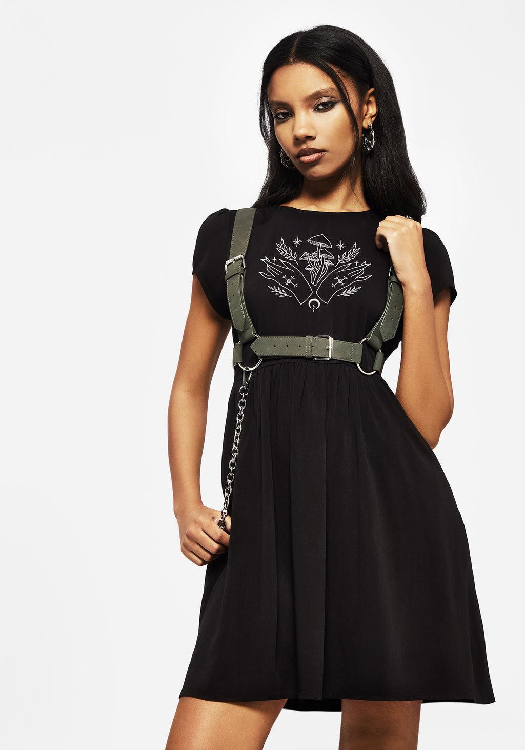 Mystify Embroidered Skater Mini Dress Product Image