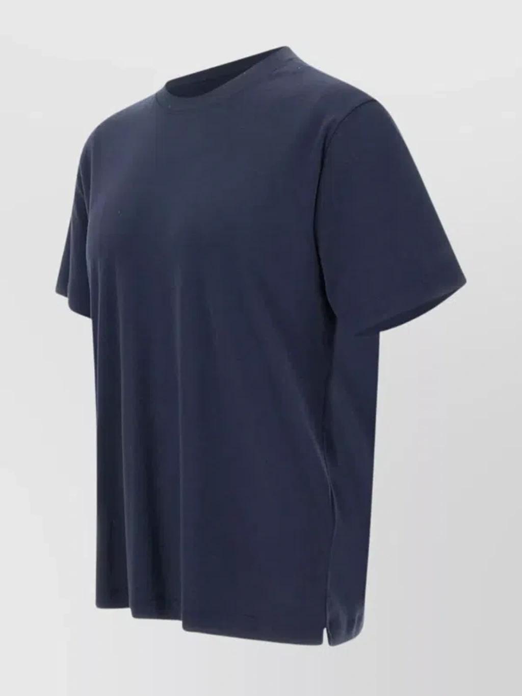 ELEVENTY Cotton Modal Crew Neck T-shirt In Blue Product Image