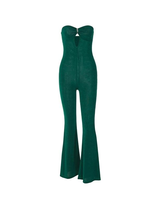 Solid Cutout Bandeau Jumpsuits Product Image