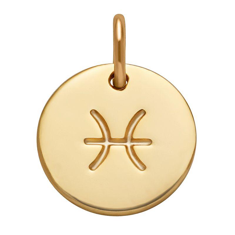 PRIMROSE 18k Gold Over Silver Etched Zodiac Disc Charm, Women's, Gold Tone Libra Product Image