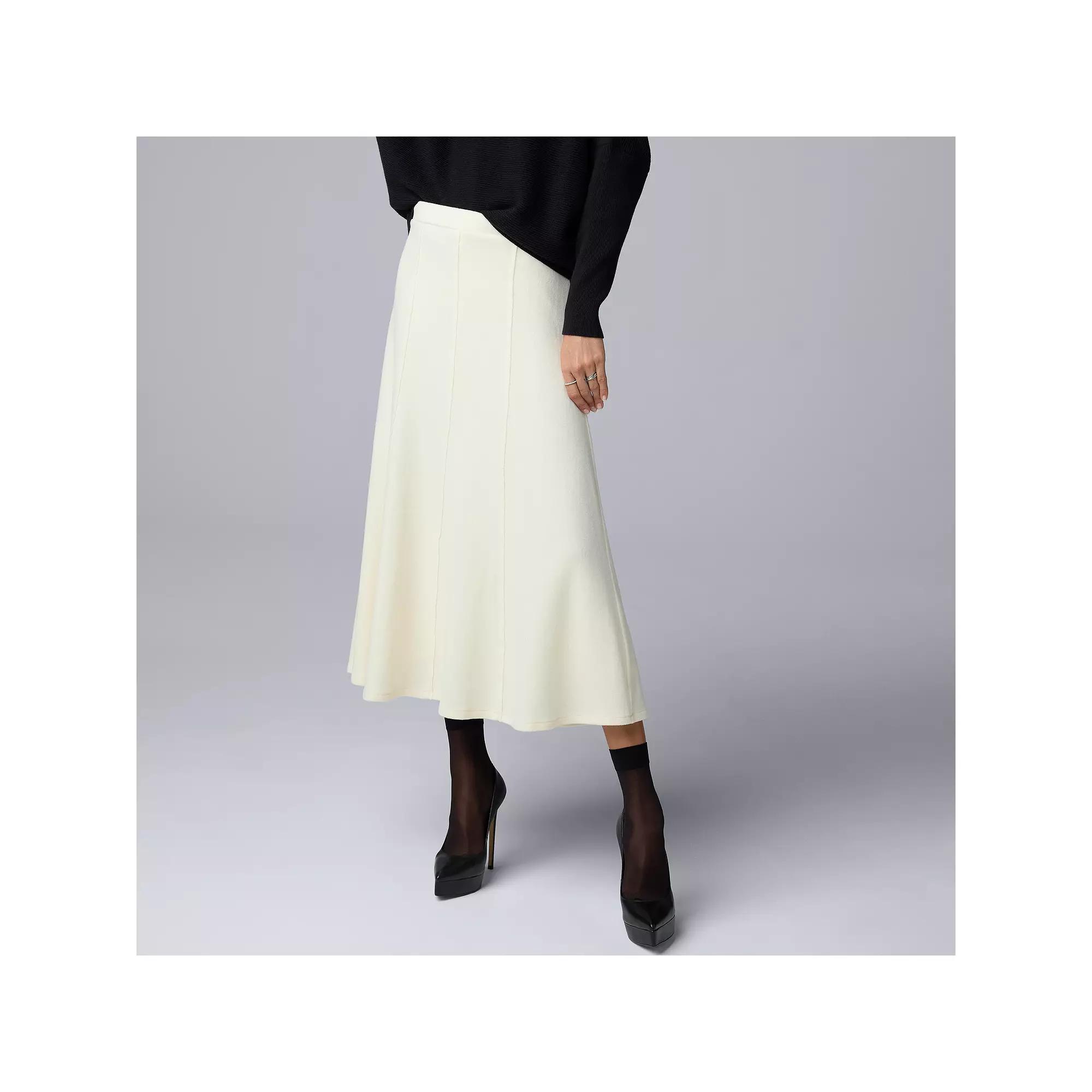 Women's Simply Vera Vera Wang A-Line Maxi Skirt, Size: Large, Whitecap Gray Product Image