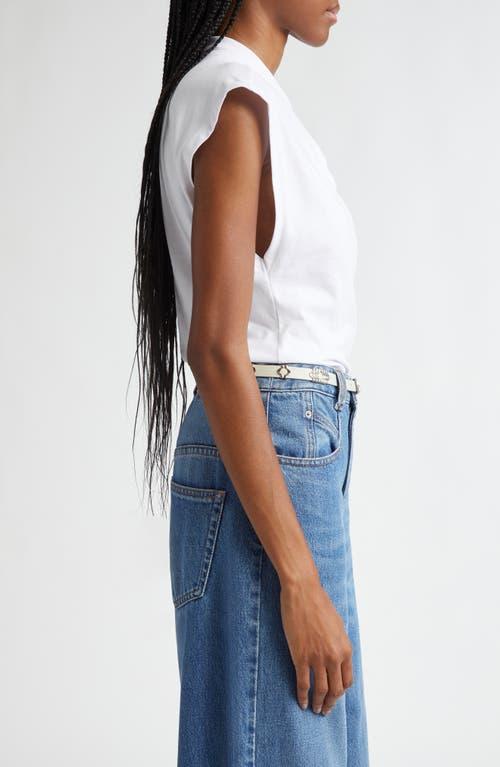 ISABEL MARANT Cap Sleeves Knot-detail Cotton Top In White Product Image