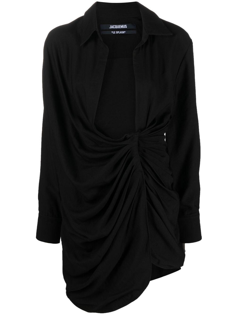 JACQUEMUS La Robe Bahia Viscose Jersey Mini Dress In Black Product Image
