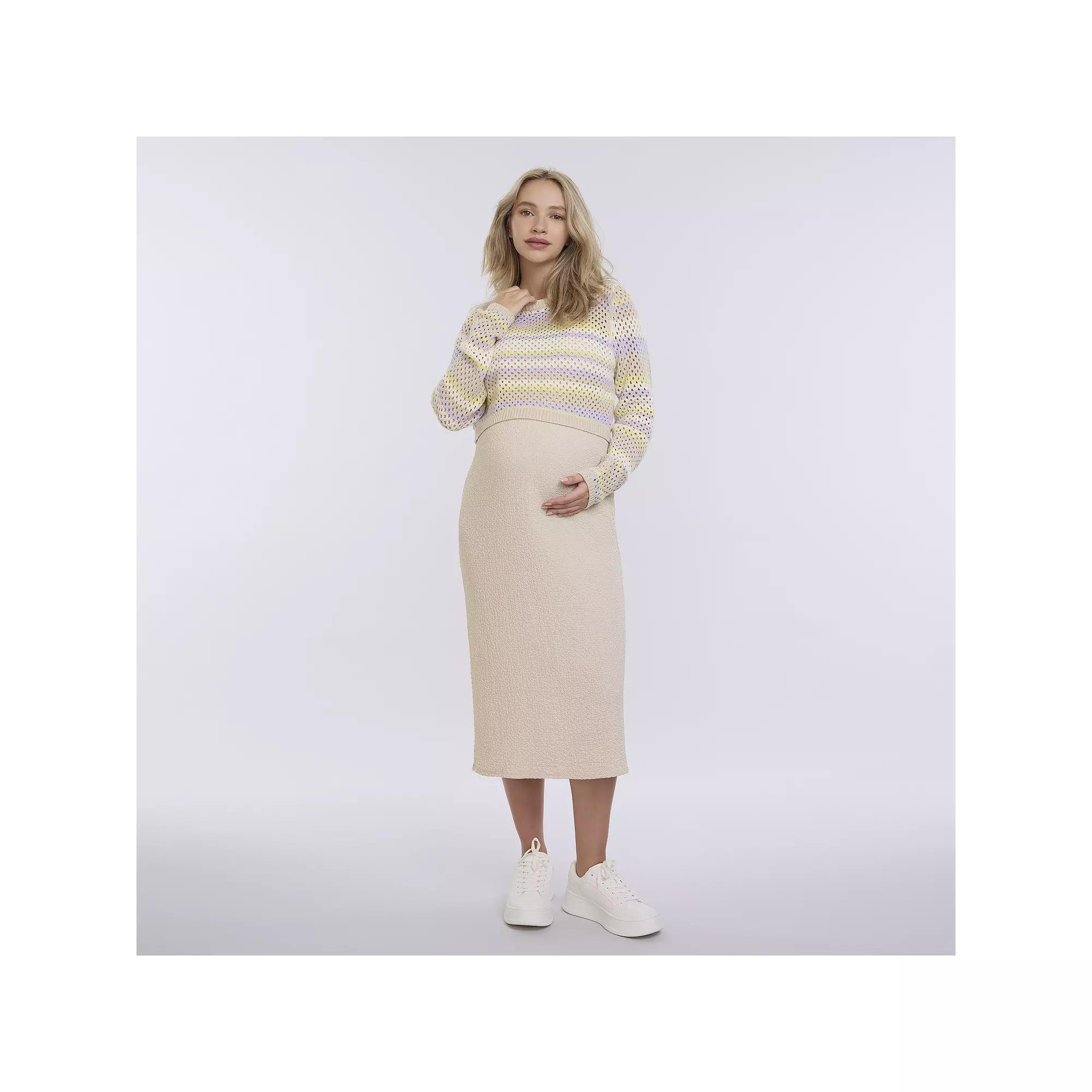 Maternity Motherhood® Textured Midi Sweater Dress, Women's,  Product Image