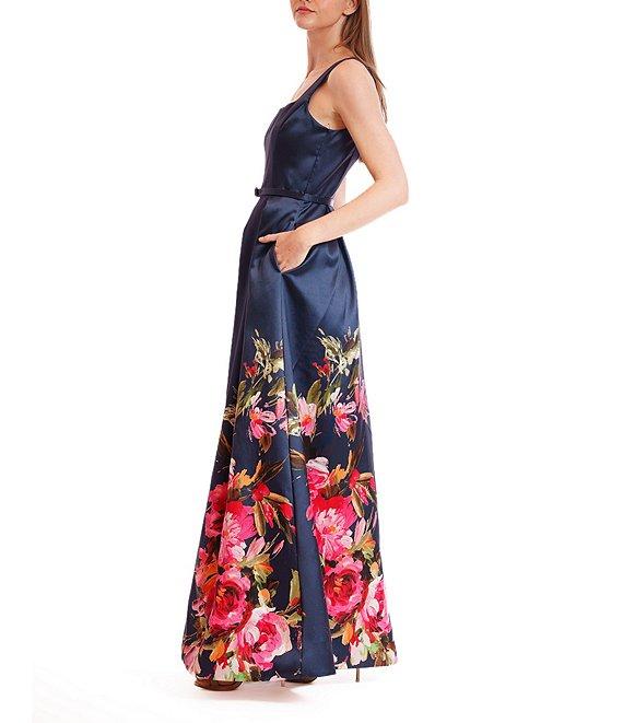 Julia Jordan Square Neck A-Line Floral Print Dress Product Image