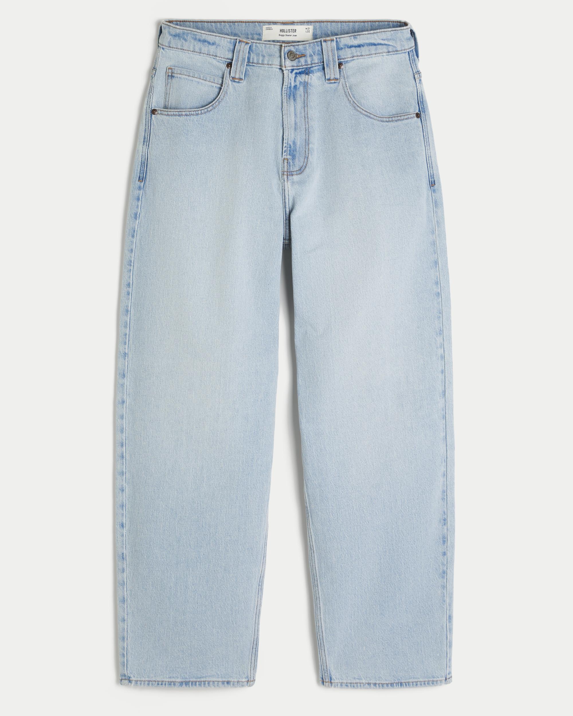 Light Wash Skater Baggy Jeans Product Image