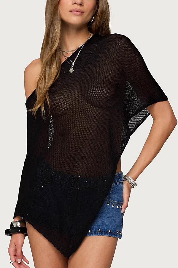 Edikted Azalia Asymmetric Knit Poncho Top Womens at Urban Outfitters Product Image