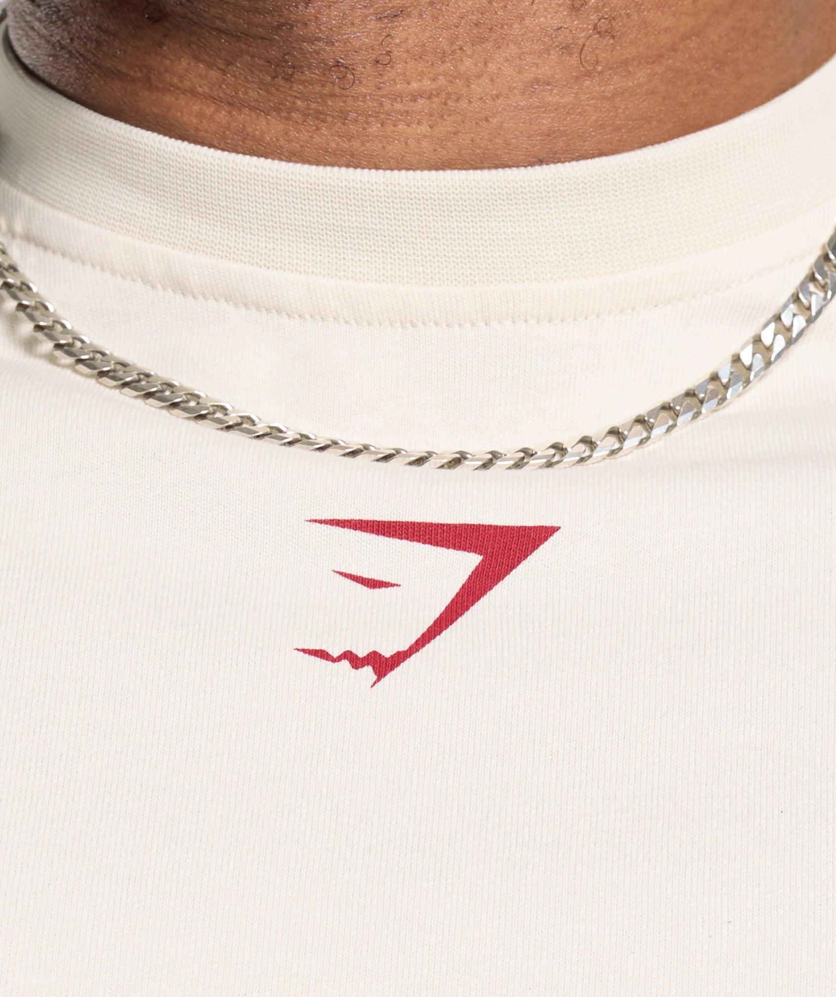Gymshark Lifting Club T-Shirt - Oat White/Conditioning Red Male Product Image