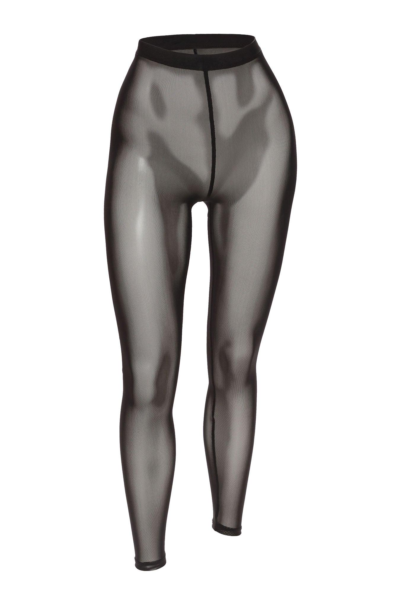 Sheer Curves Mesh Shaping Legging - Black Product Image