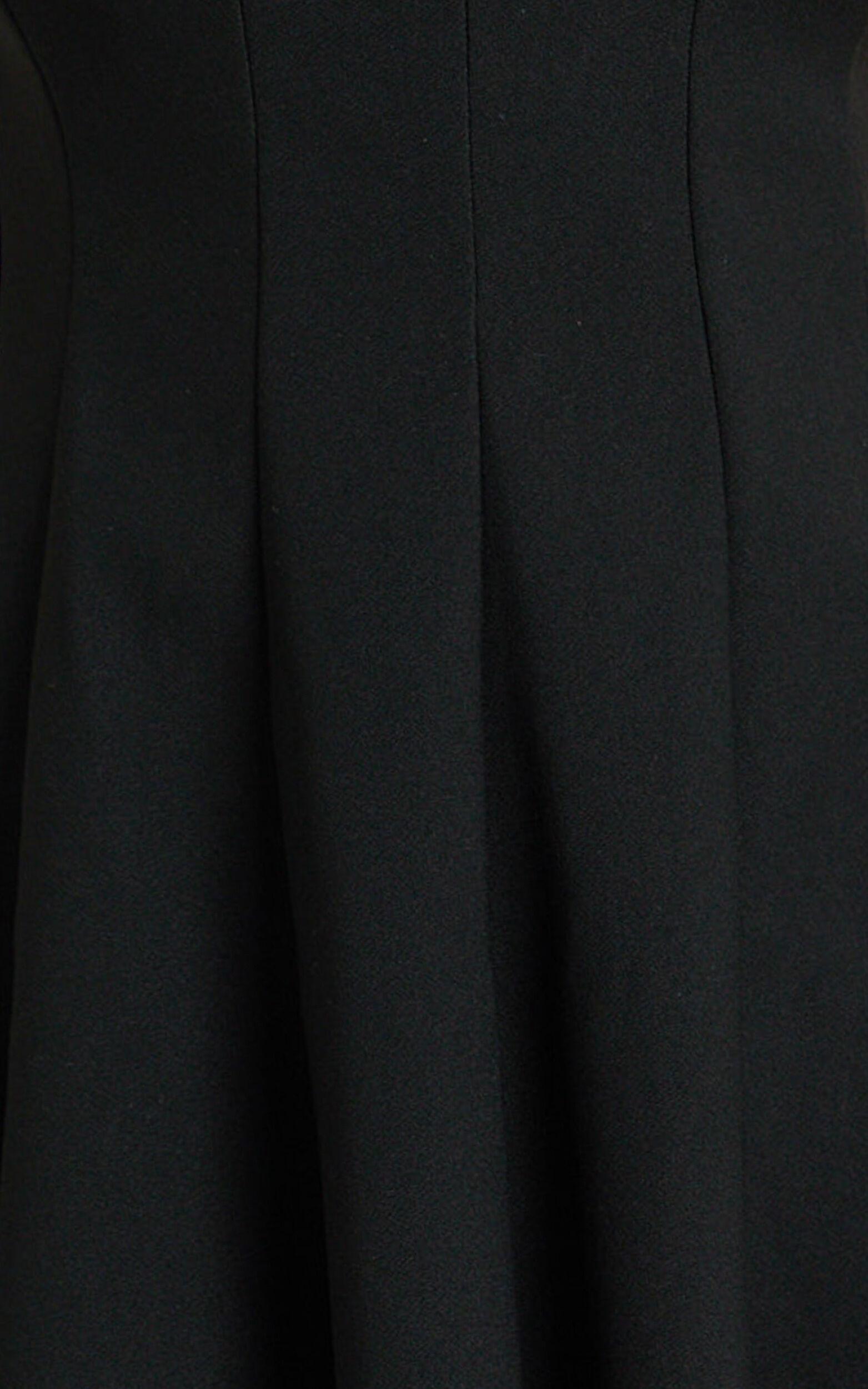 Becky Mini Dress - High Neck Sleeveless Fit And Flare Dress in Black Product Image