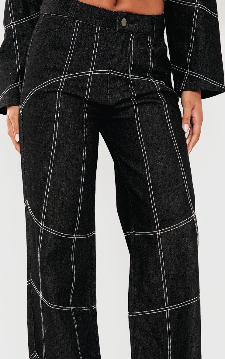 Dark Indigo Corset Seam Denim Jeans Product Image