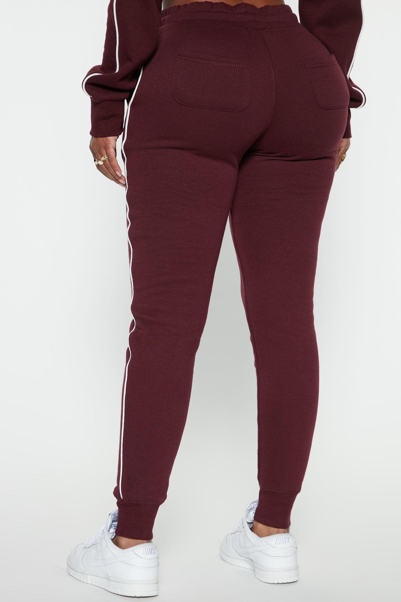 Tennis And Chill Fleece Jogger - Burgundy Product Image