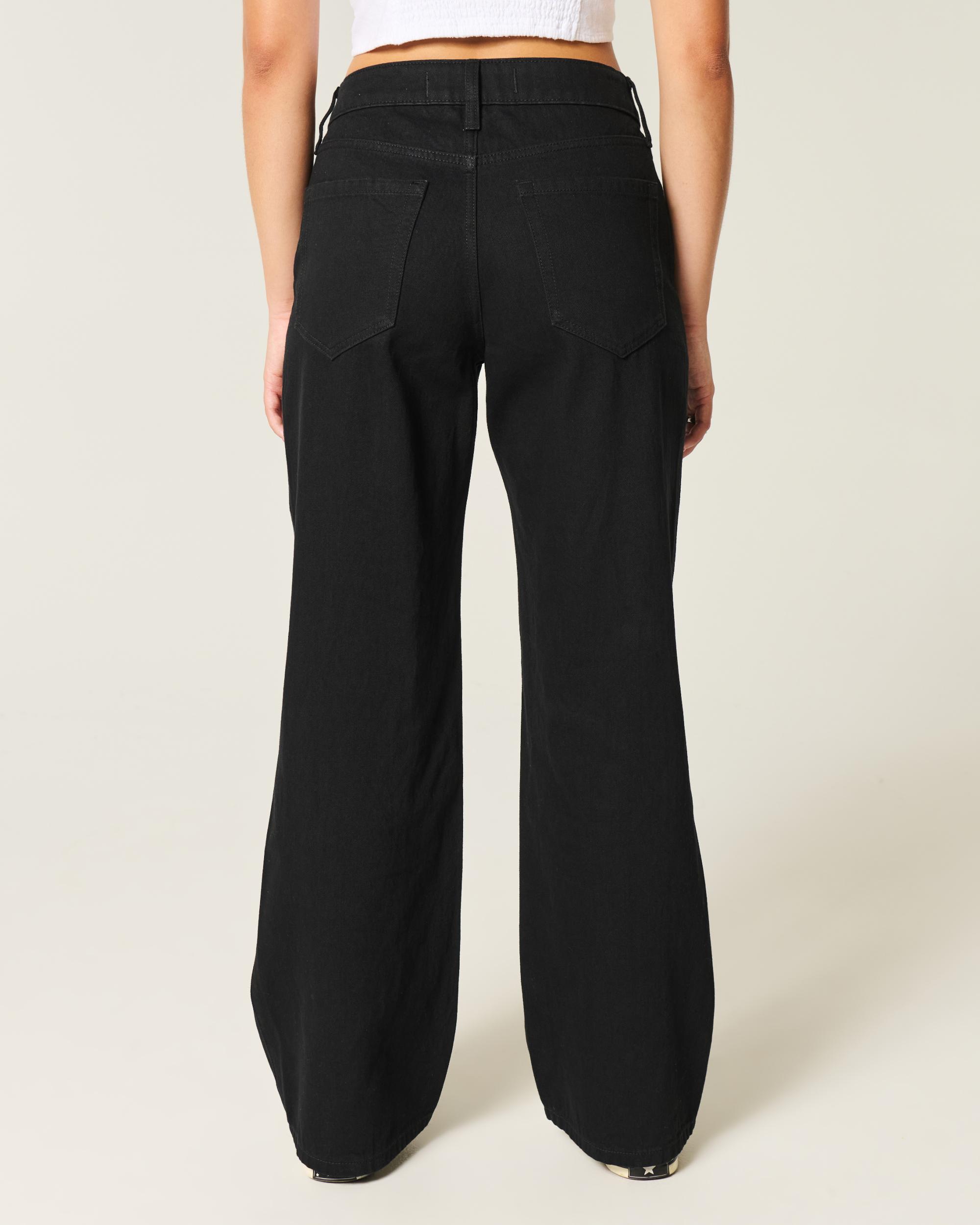 Curvy Mid-Rise Black Baggy Jeans Product Image