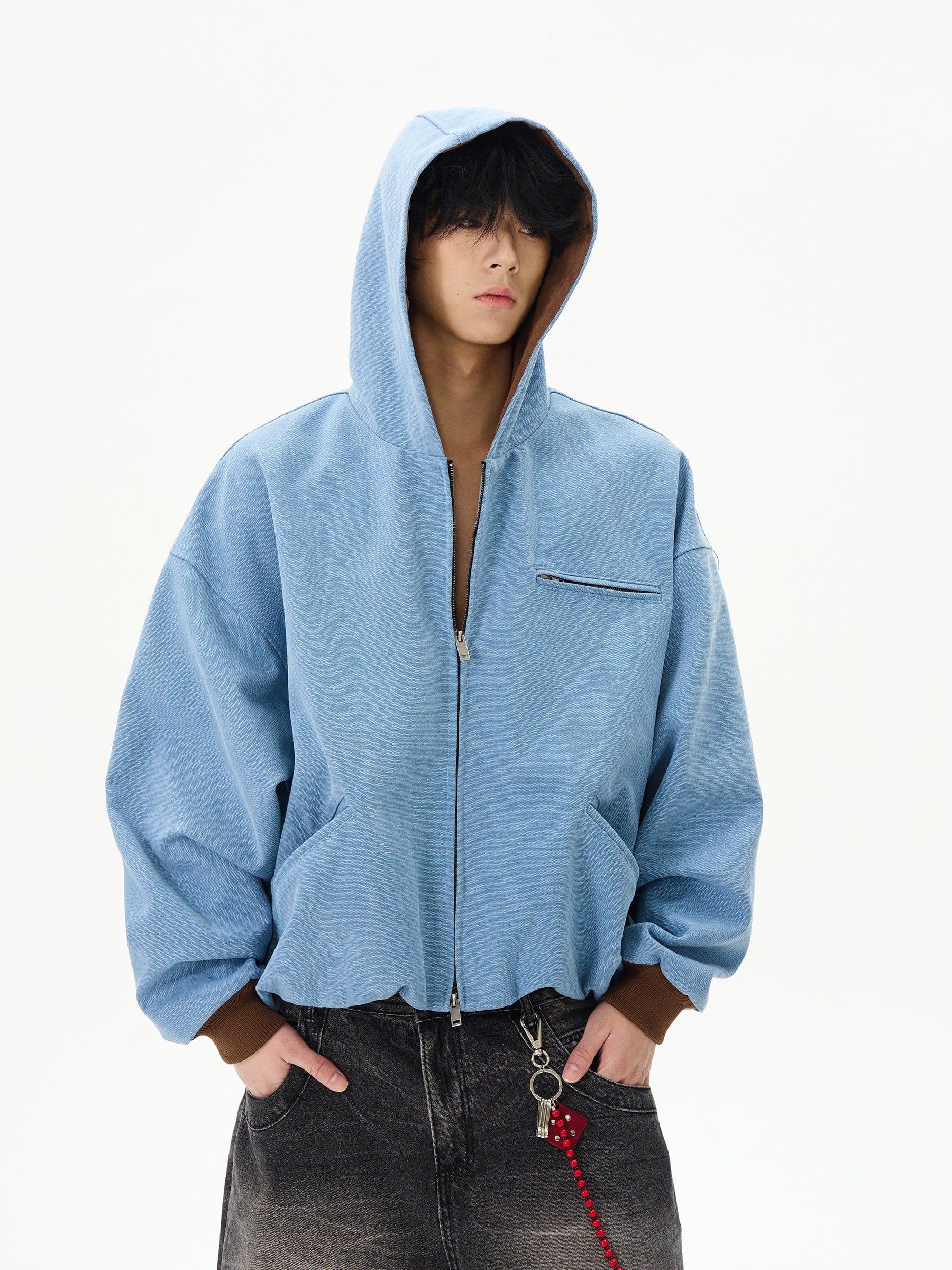 RT No. 12235 TWO-TONE ZIP-UP HOODIE Product Image