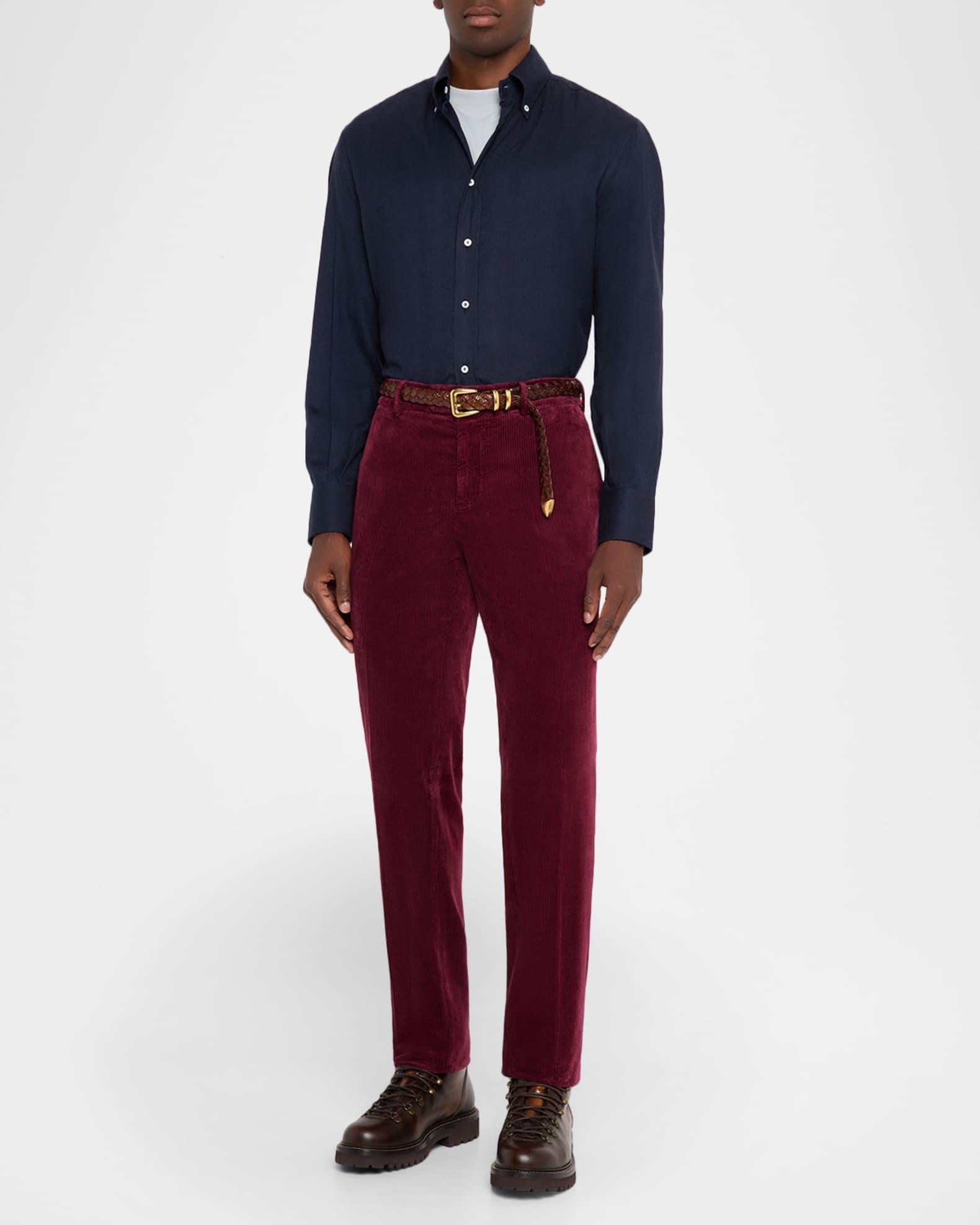 Men's Micro-Chevron Button-Collar Sport Shirt Product Image