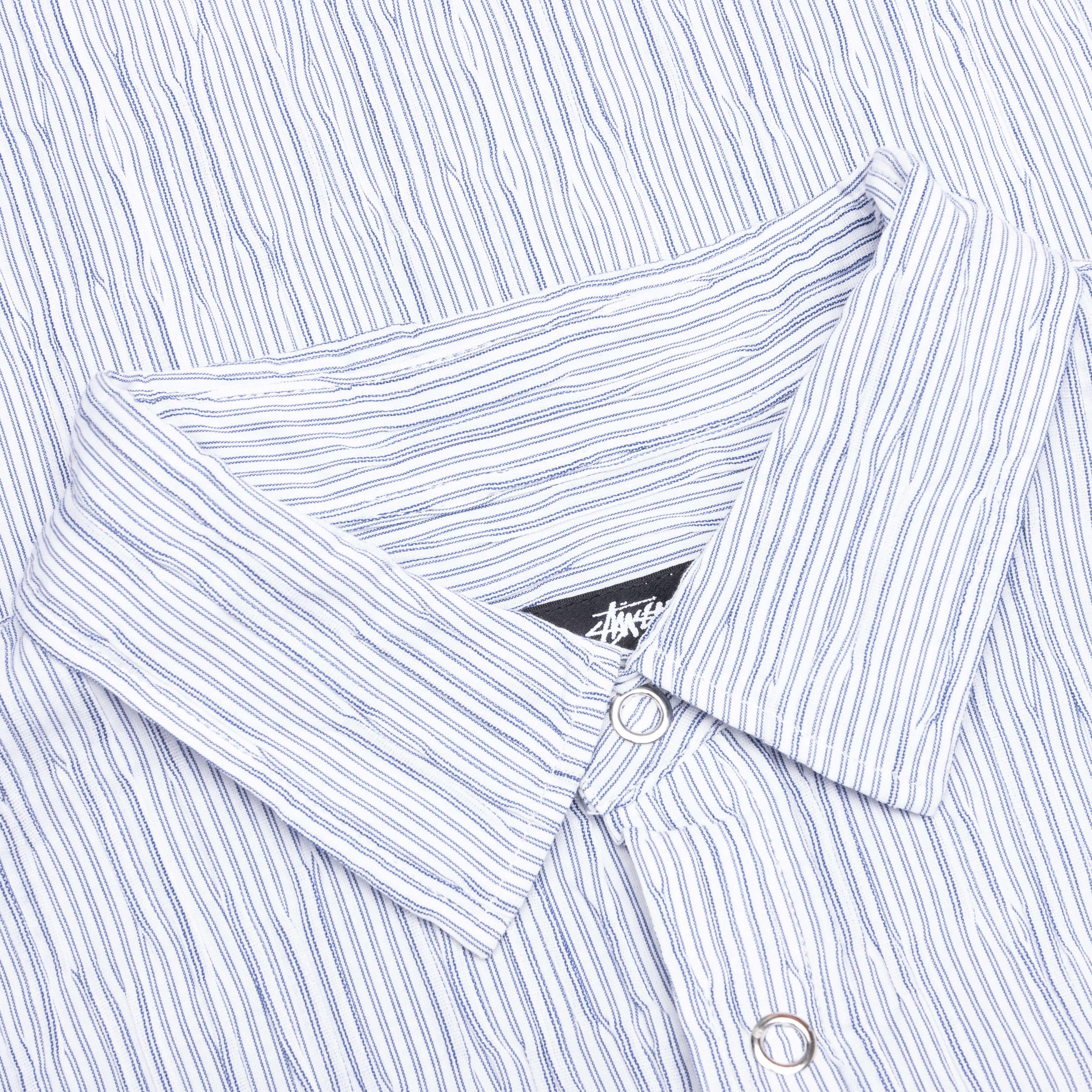 Wavy Striped Shirt - Blue Male Product Image