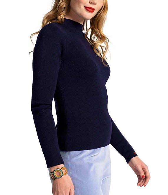 FRANCES VALENTINE Marie Knit Mock Neck Long Sleeve Sweater Top Product Image