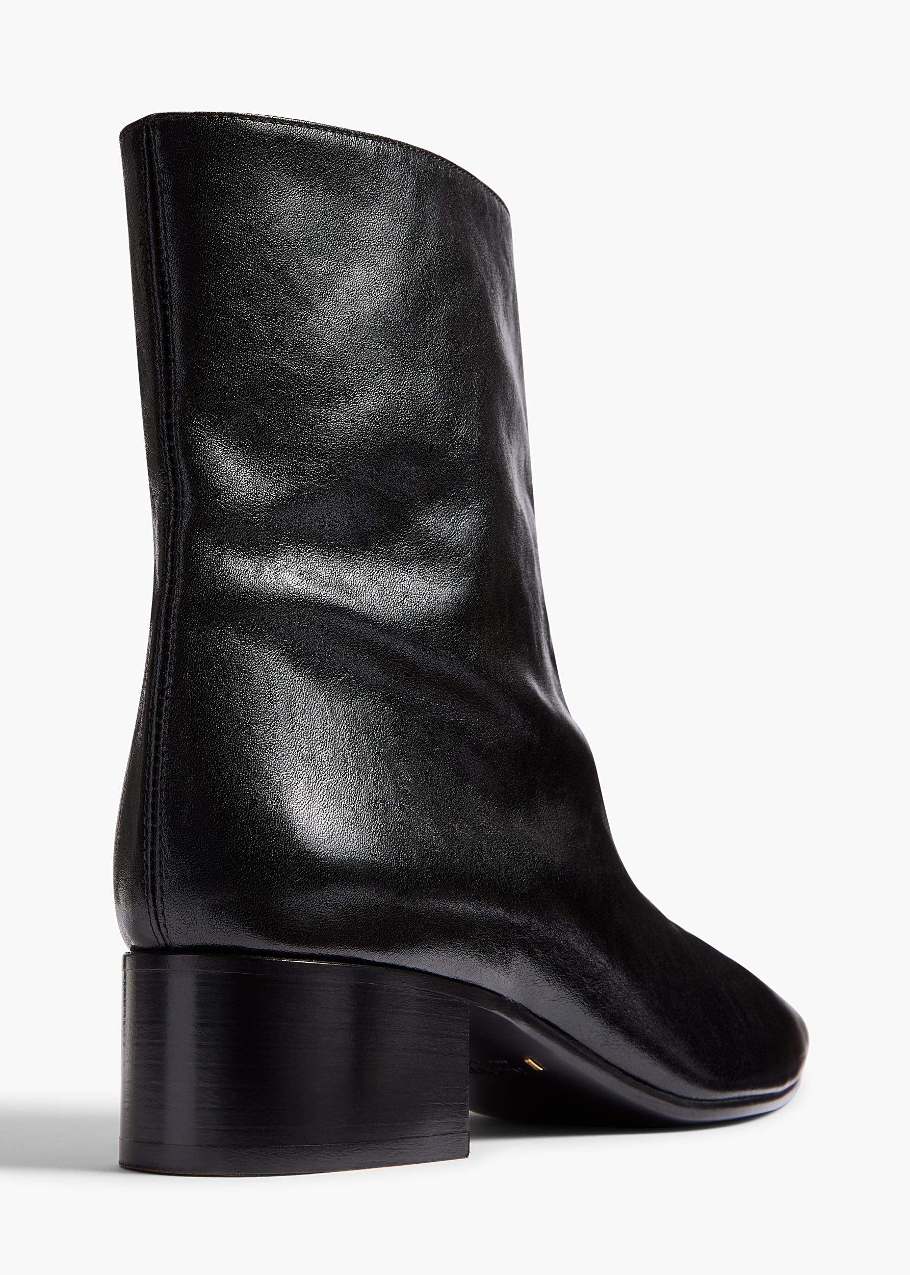Andee Ankle Boot in Black Glazed Leather Product Image