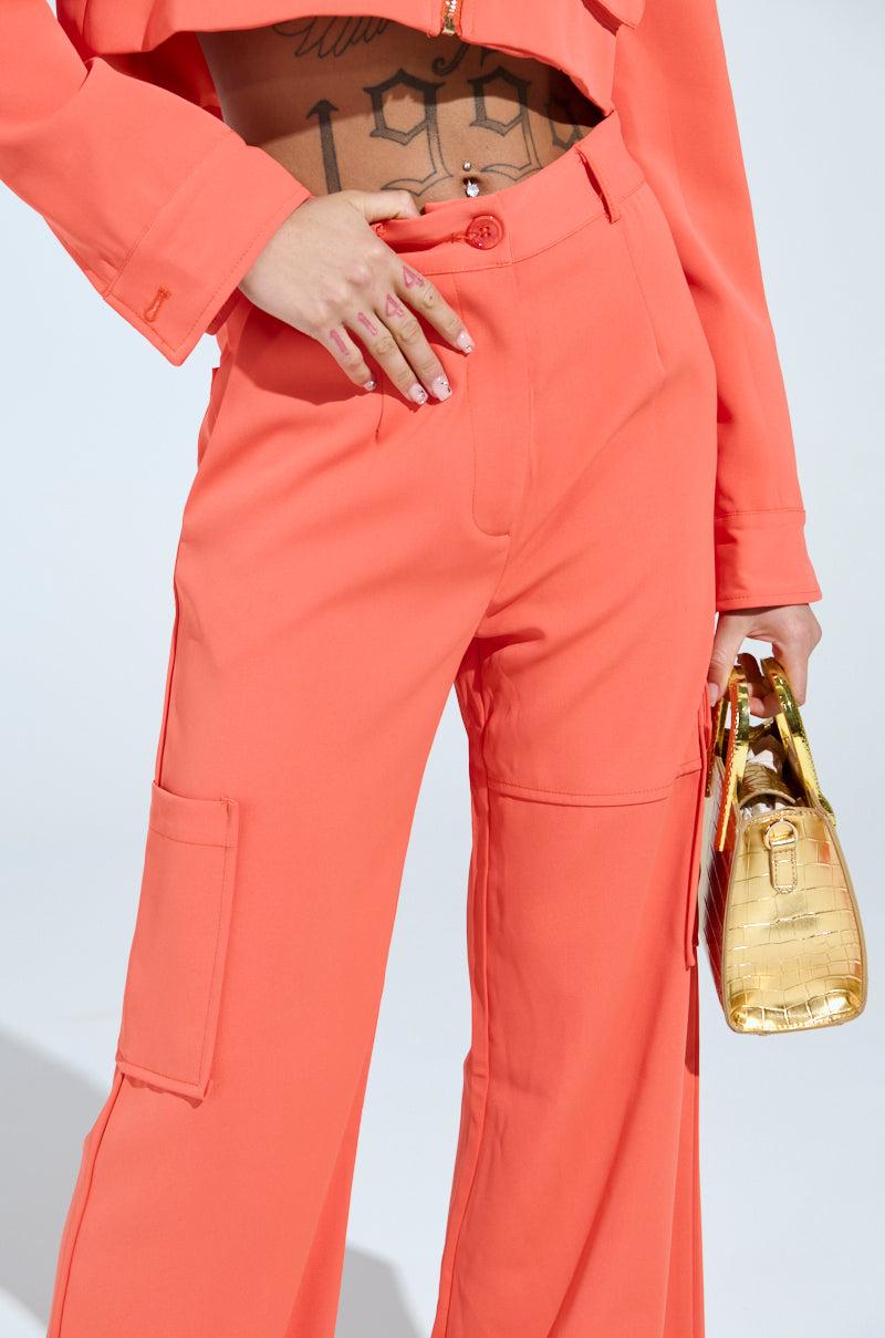 TAKE IT EASY CARGO PANT IN ORANGE Product Image