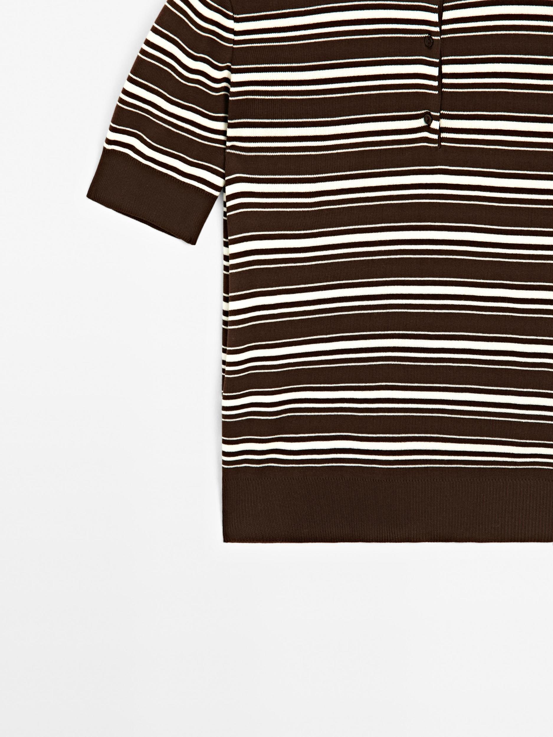 100% cotton polo shirt with striped details Product Image