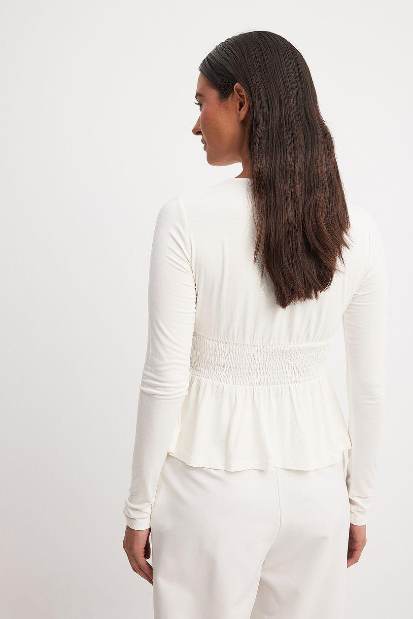 Long Sleeve Smock Top Pink Product Image