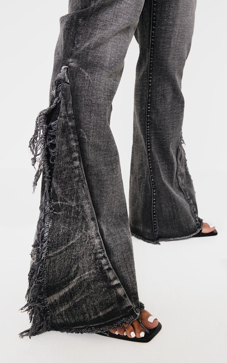 Shape Washed Grey Stretch Flare Denim Jeans Product Image