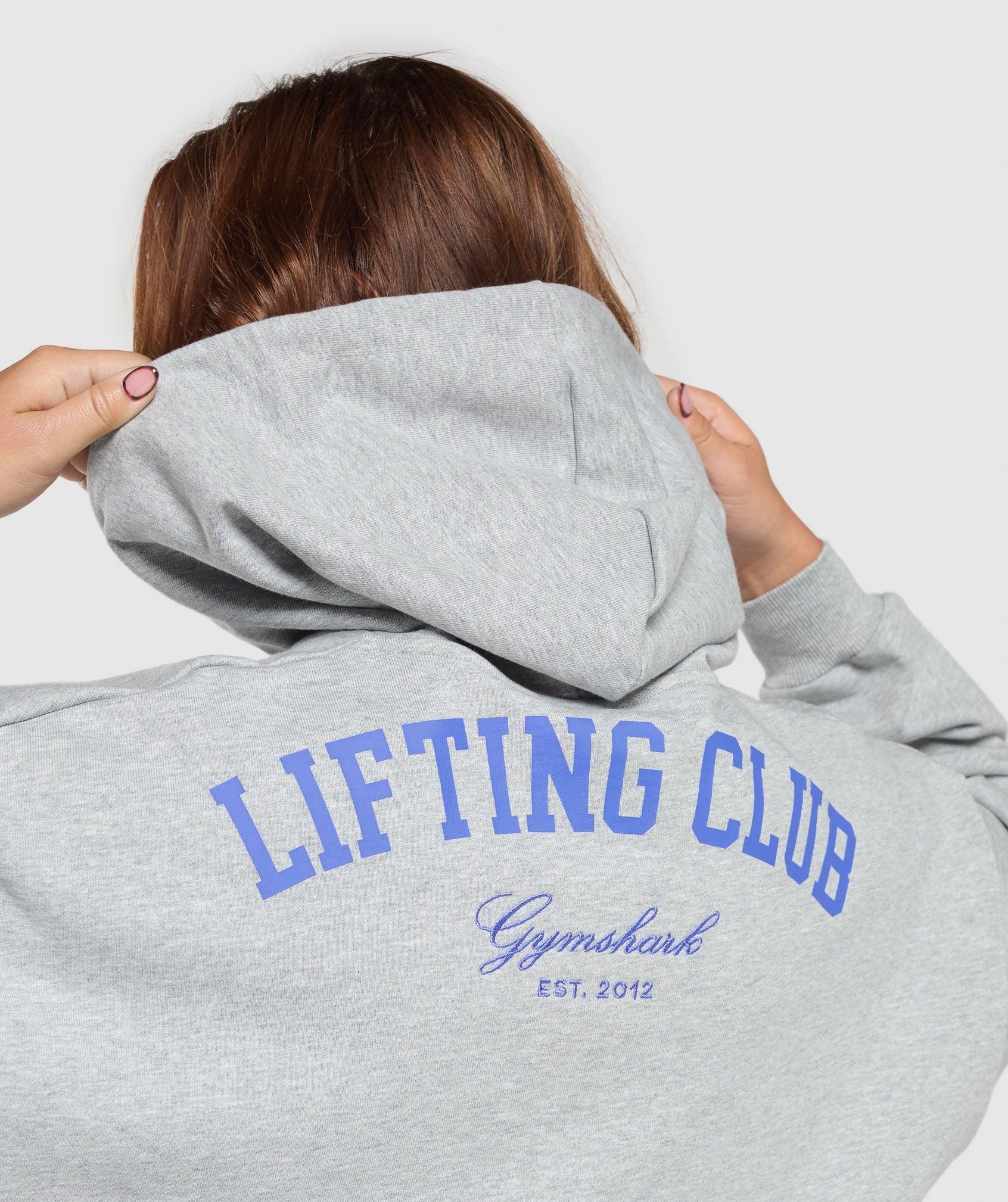 Gymshark Lifting Club Cropped Zip Up Hoodie - Light Grey Core Marl Female Product Image
