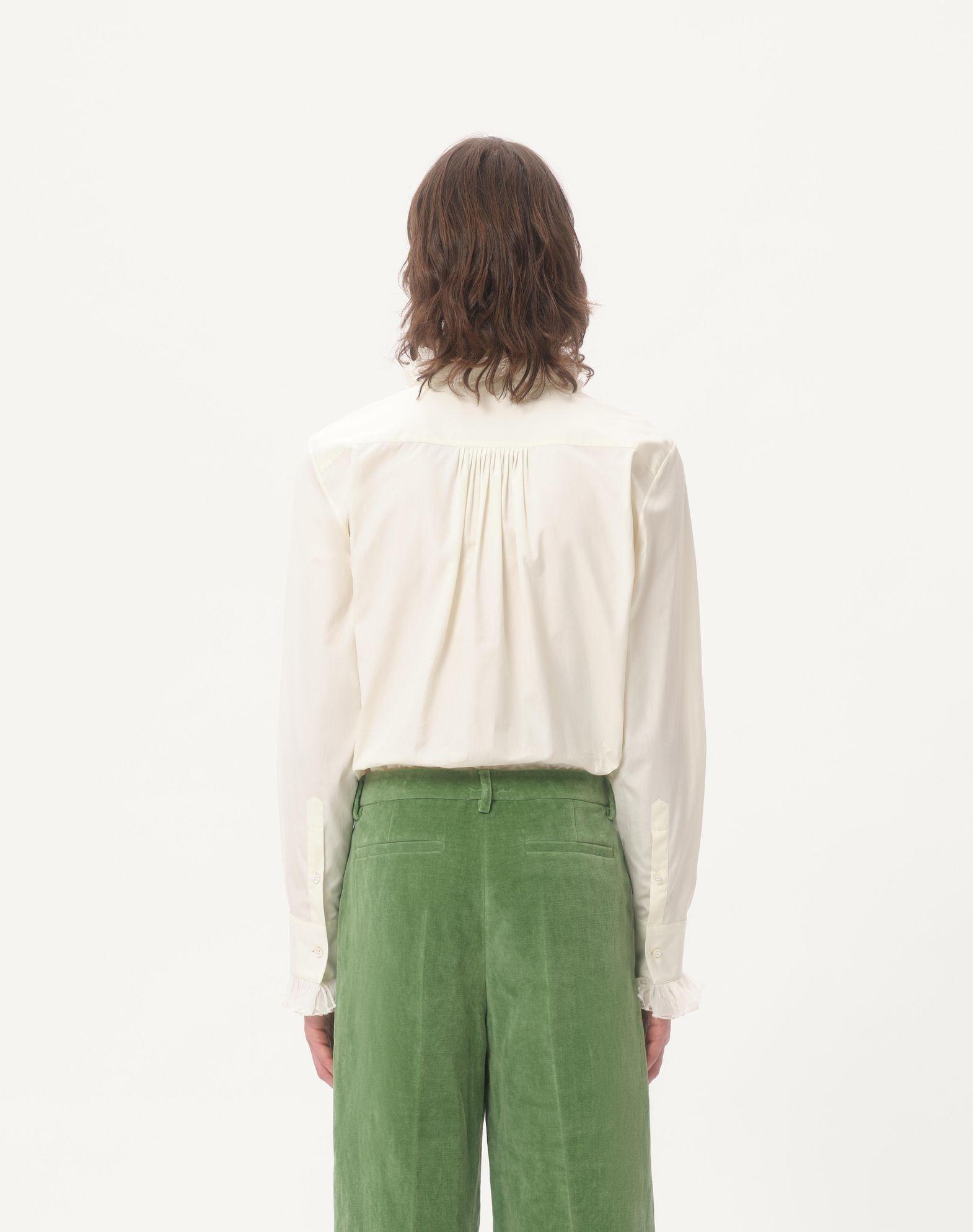 Cotton Shirt With Plastron And Ruffles Product Image