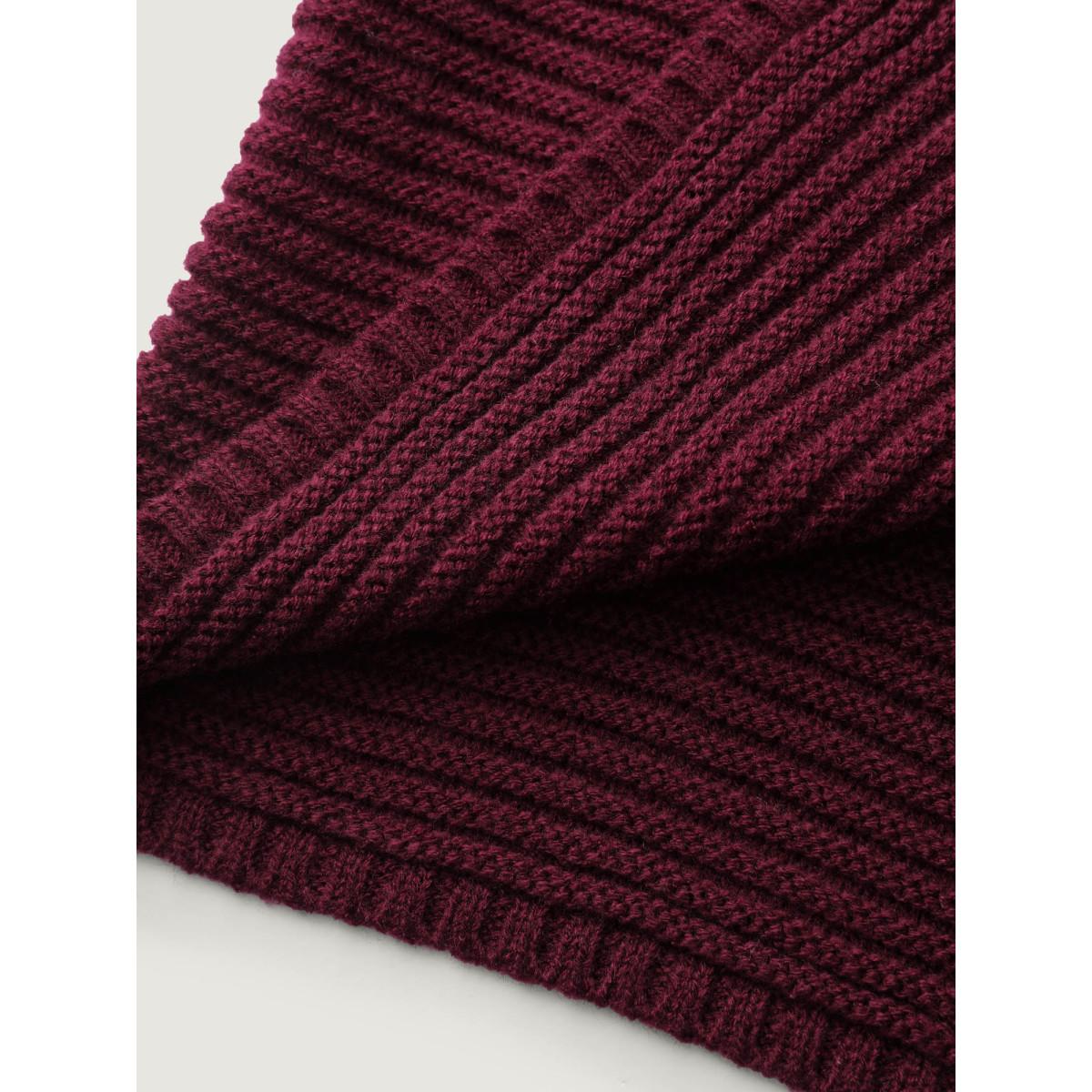 Plus Size Colorblock Lapel Collar Knit Cardigan Deepred Women Playful Loose Long Sleeve Casual Cardigans BloomChic 26/4X Product Image