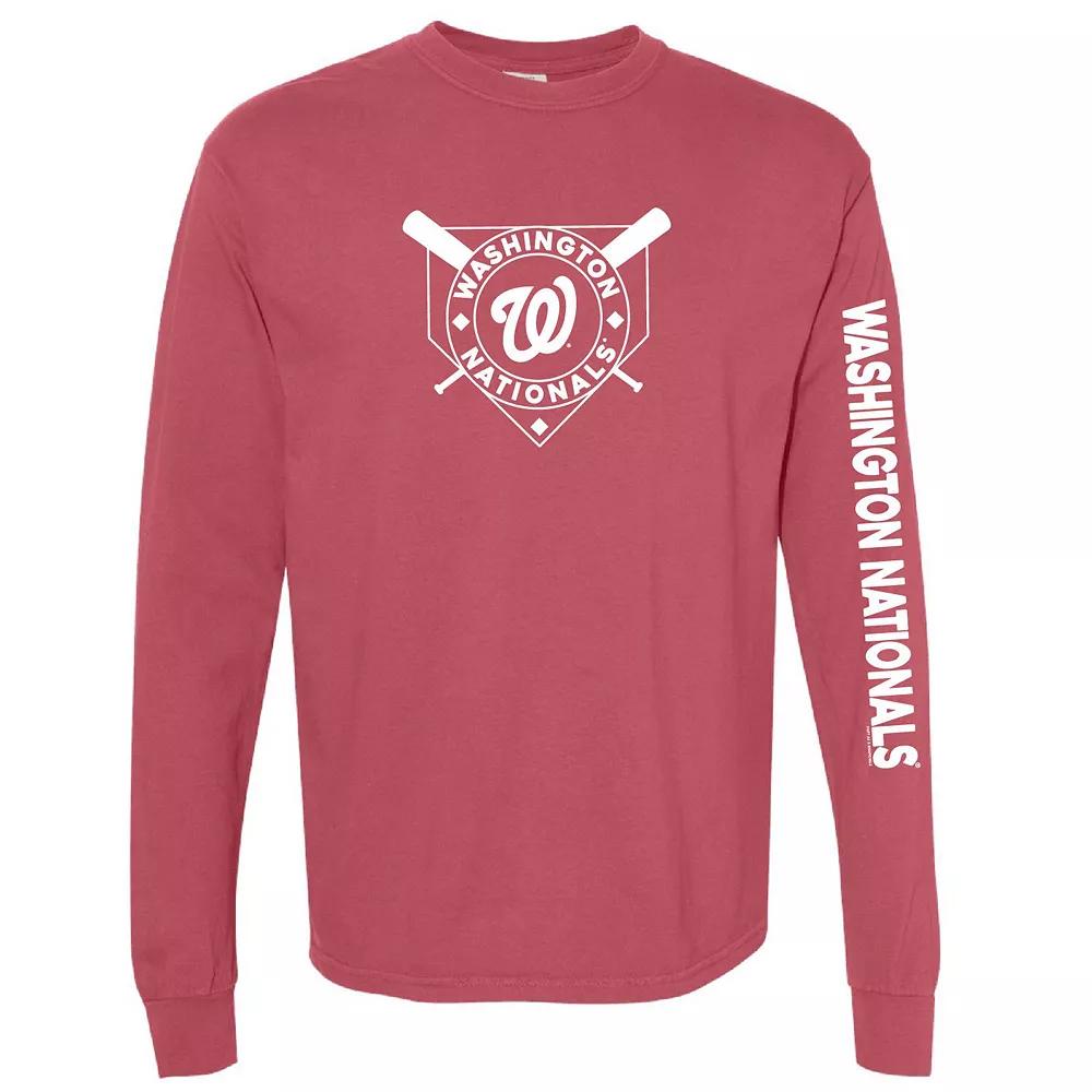 Women's Soft as a Grape Red Washington Nationals Pigment Dye Long Sleeve T-Shirt, Size: 2XL Product Image
