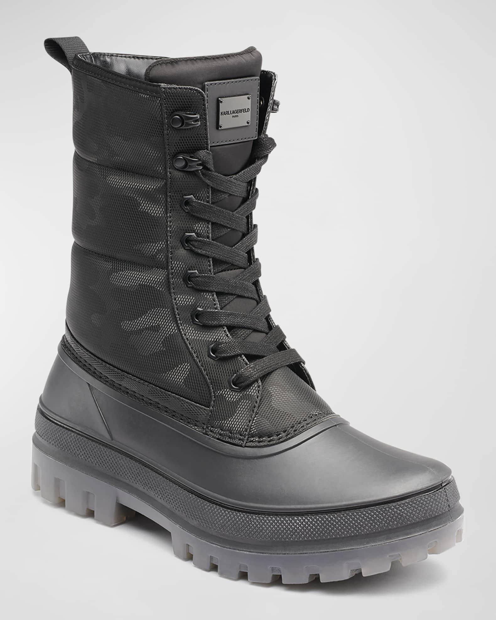 Men's Camo-Print Nylon Lace-Up Winter Boots Product Image