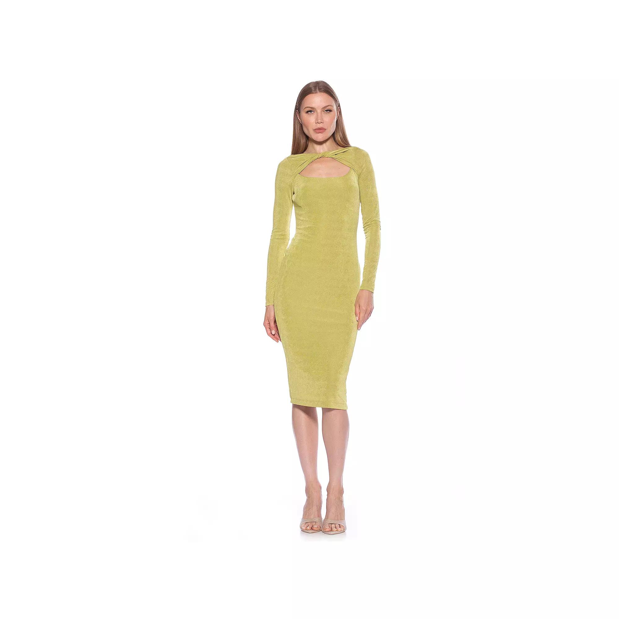 Women's ALEXIA ADMOR Tanya Twist Front Cutout Long Sleeve Midi Dress,  Product Image