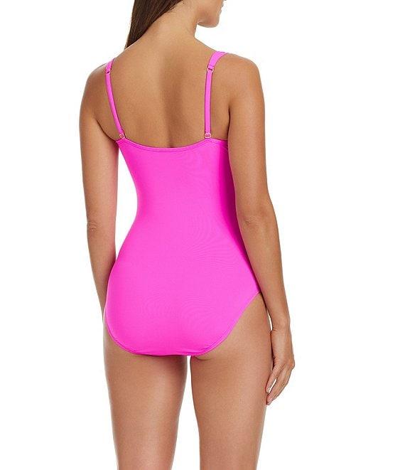 Bleu Rod Beattie Kore Shirred Bandeau Underwire Tank One Piece Ruched Swimsuit Product Image