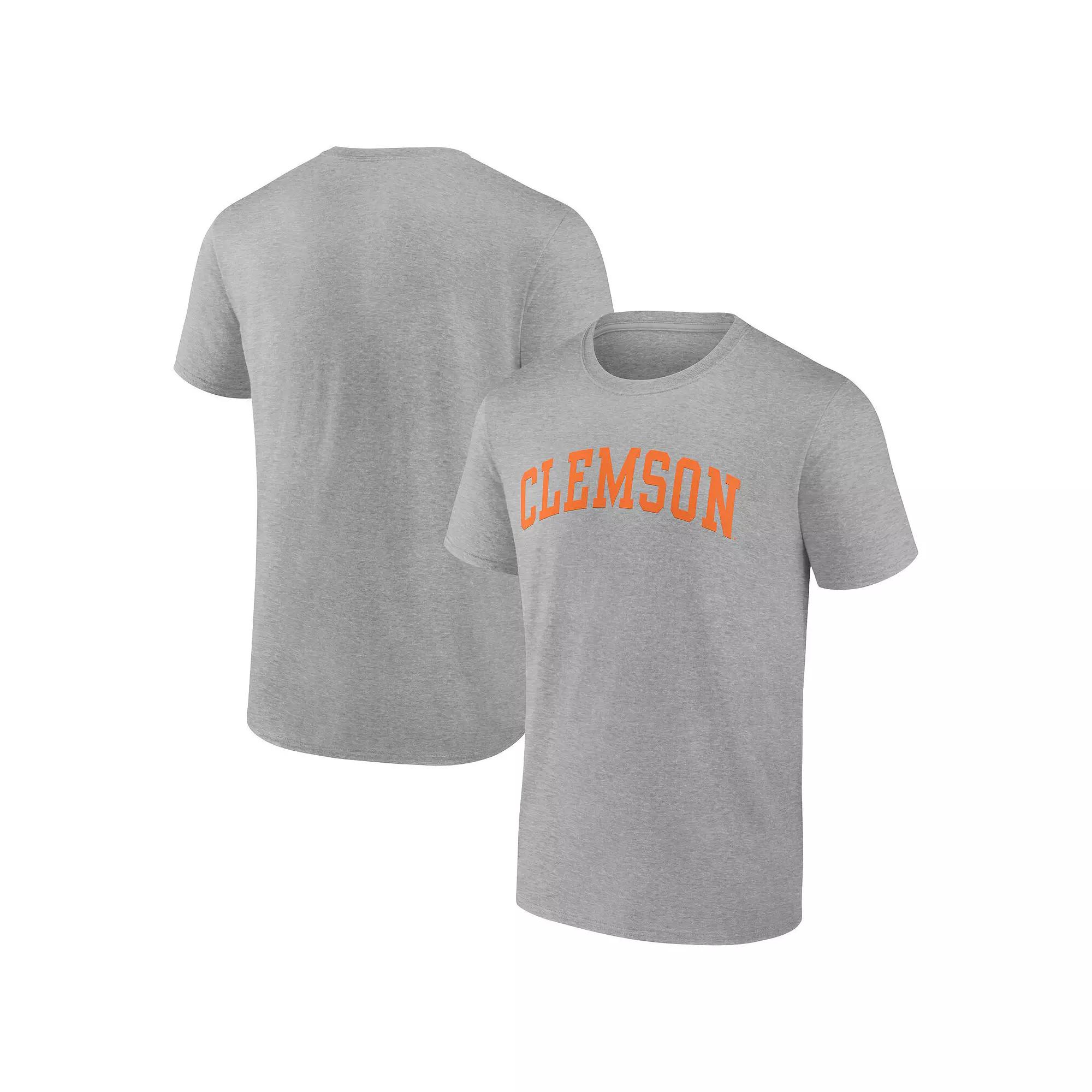 Men's Heather Gray Clemson Tigers Basic Arch T-Shirt, Size: 3XL, Grey Product Image