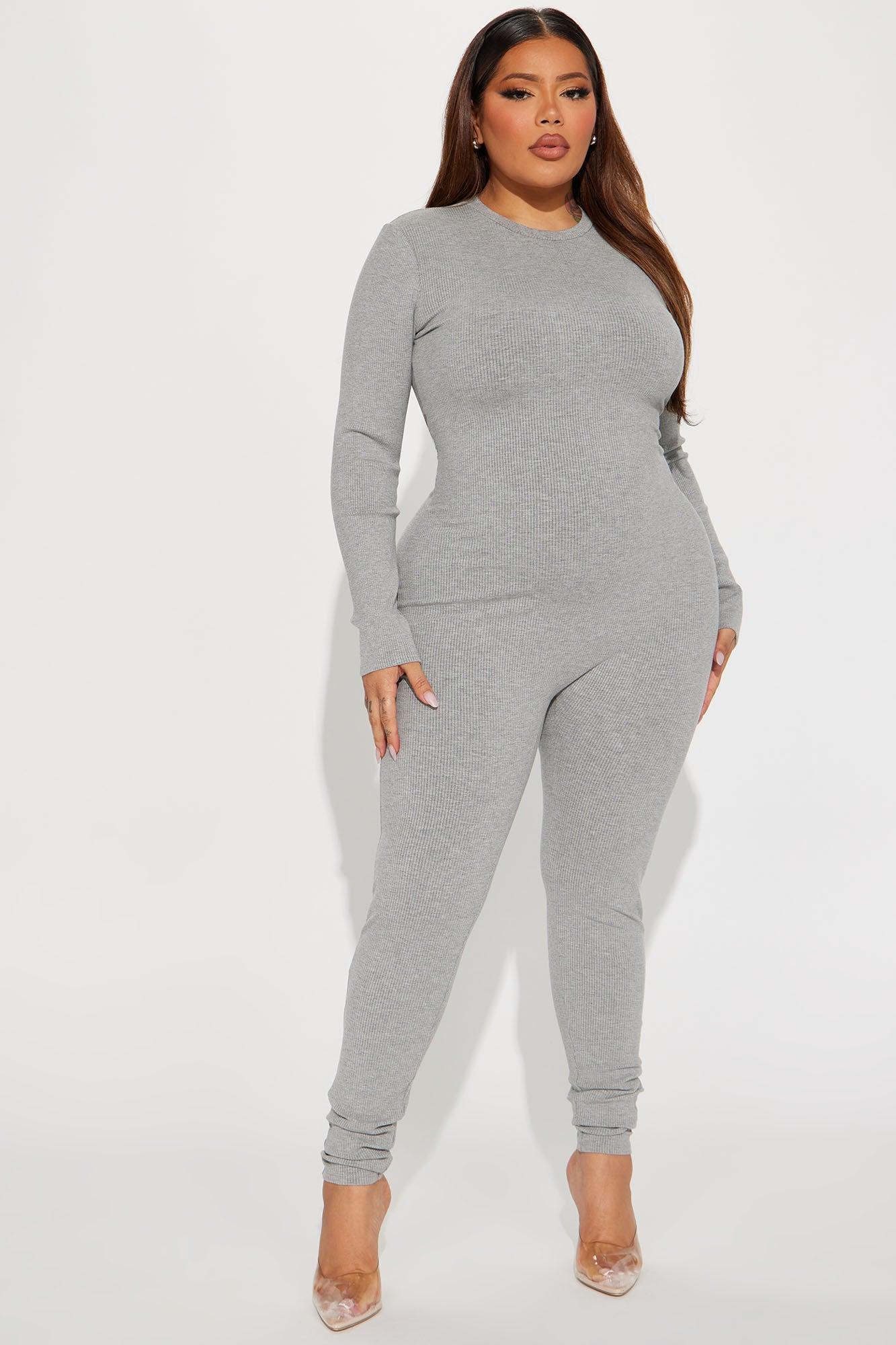 Maribel Snatched Jumpsuit - Heather Grey Product Image
