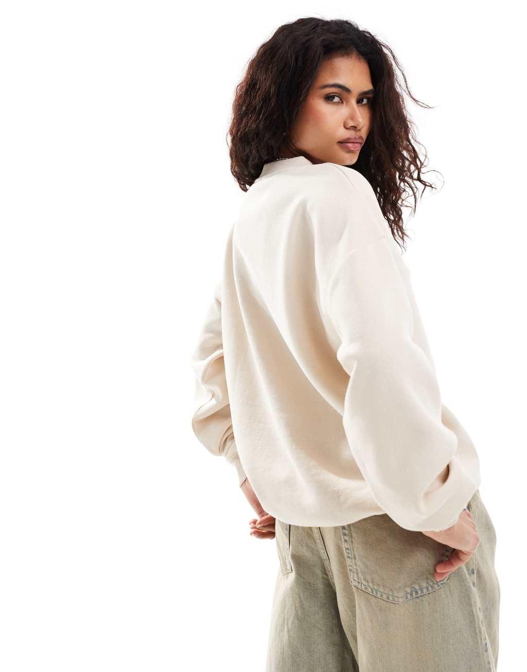 Daisy Street relaxed sweatshirt in stone Product Image