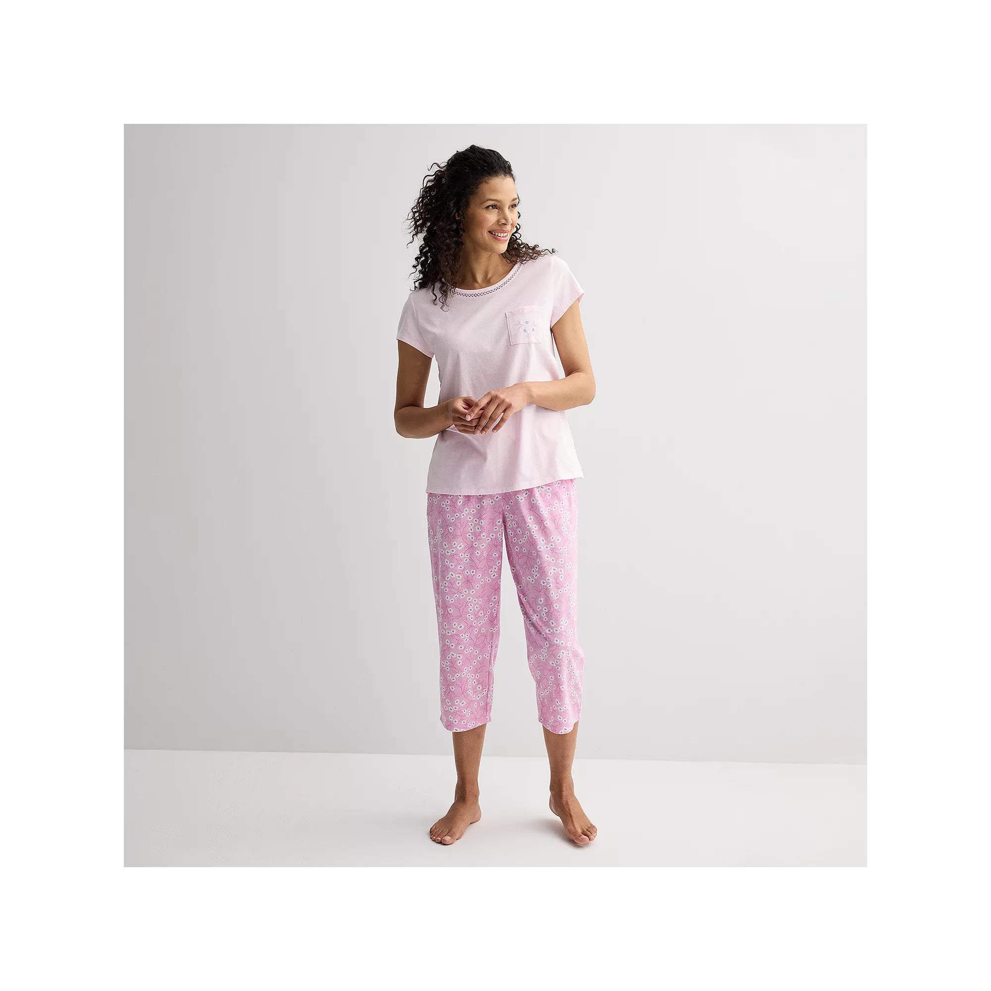 Women's Croft & Barrow® Mom's Day Sleep Set, Size: XXL, Wild Daisies Pink Product Image