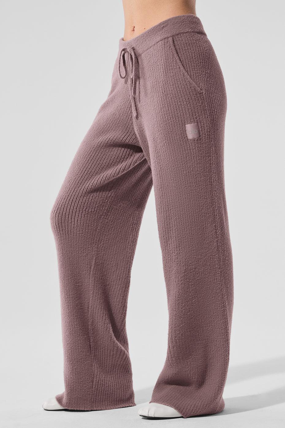 Snuggle Up Sweater High-Waist Wide Leg Pant - Mushroom Female Product Image