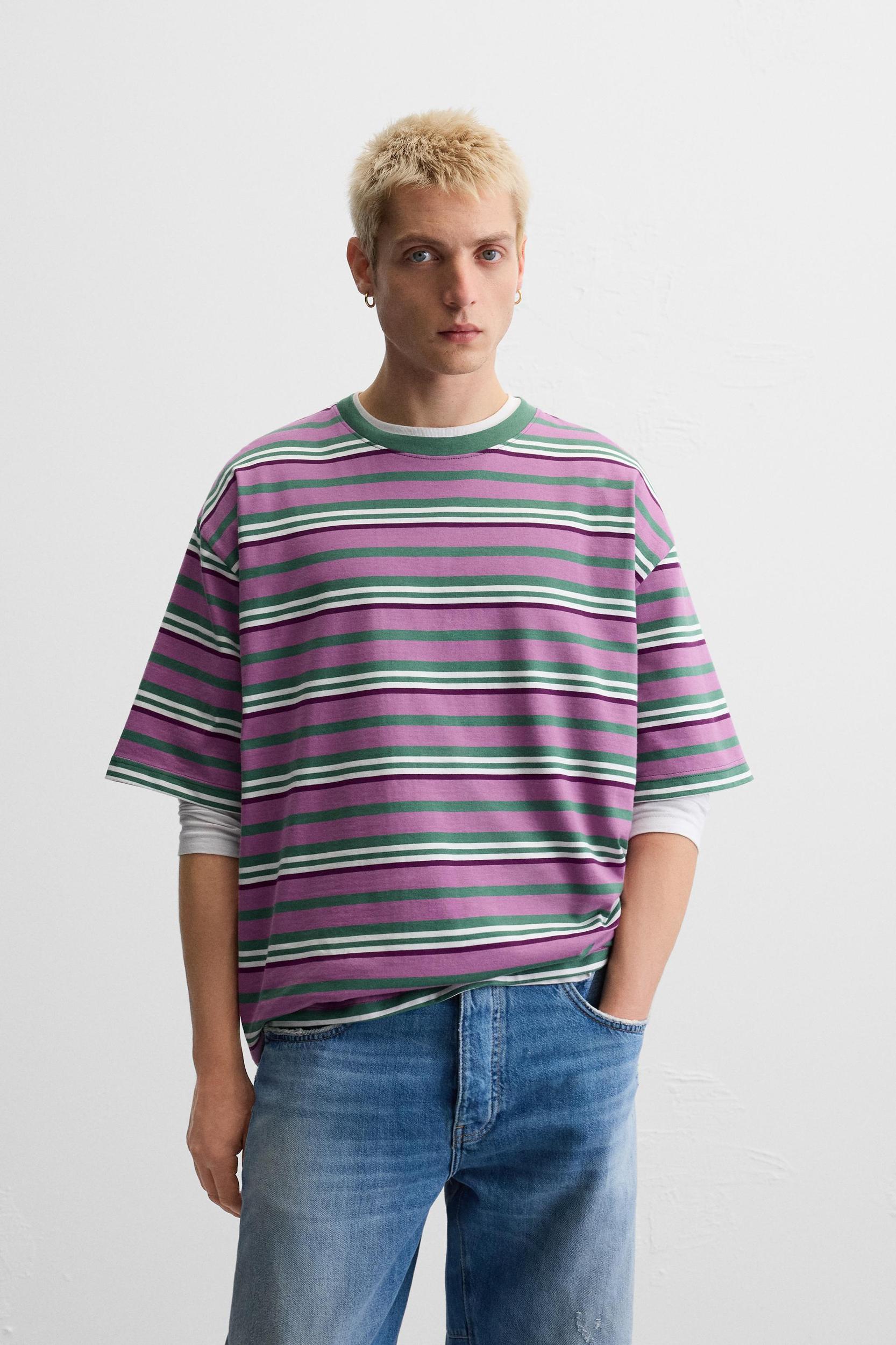 STRIPED JACQUARD T-SHIRT Product Image